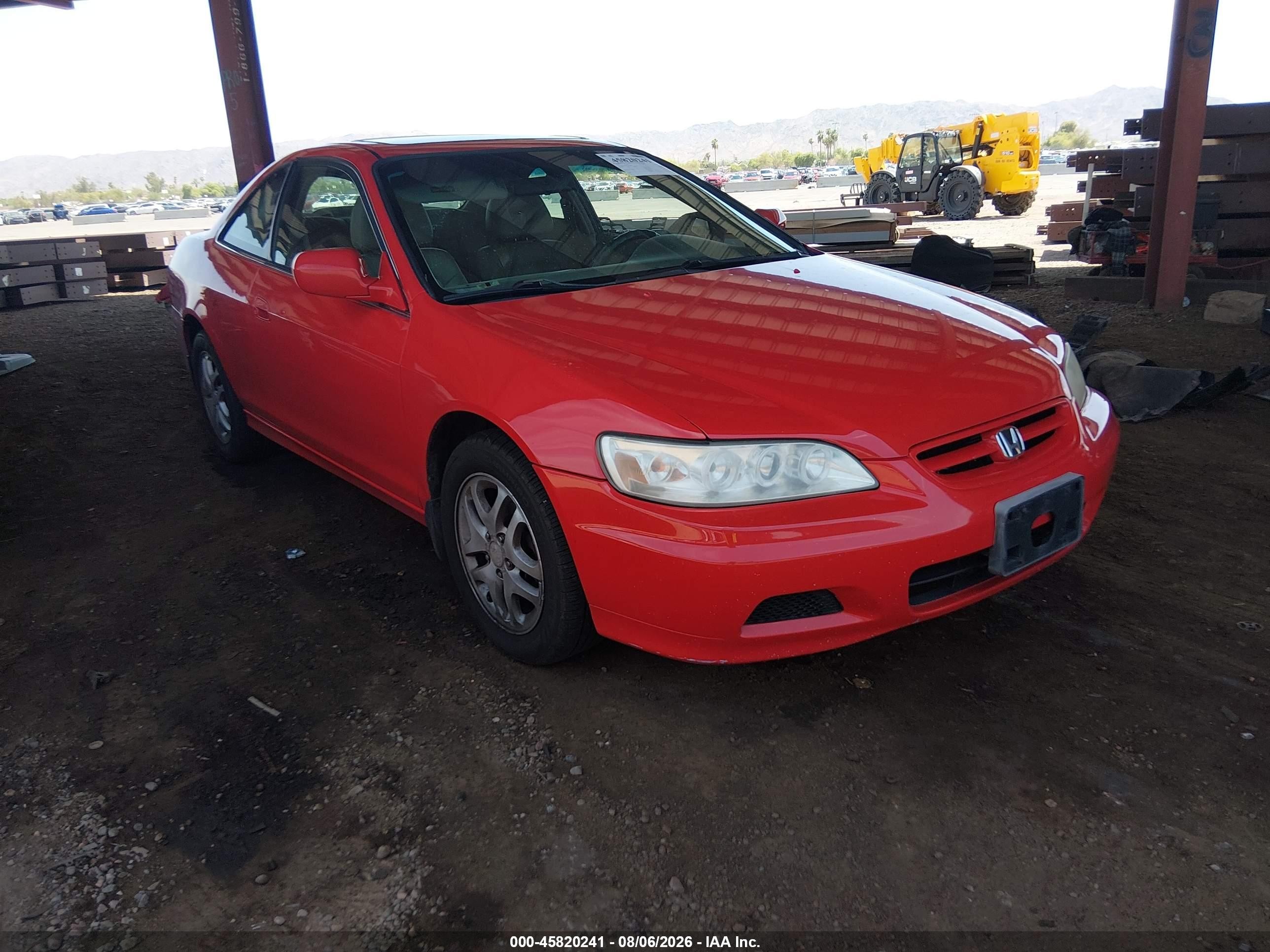 2002 Honda Accord 3.0 Ex Red vin: 1HGCG22502A034886