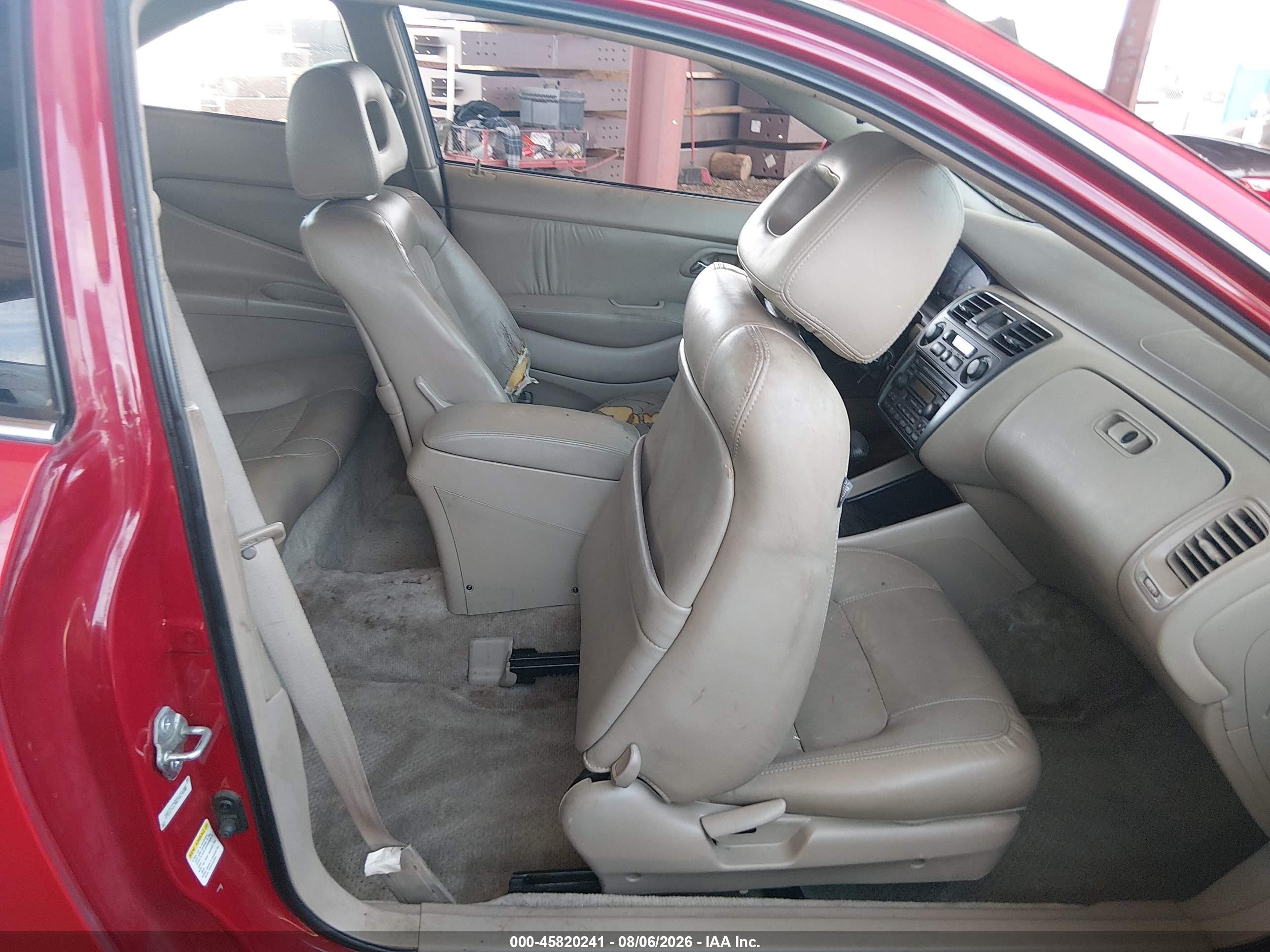 2002 Honda Accord 3.0 Ex Red vin: 1HGCG22502A034886
