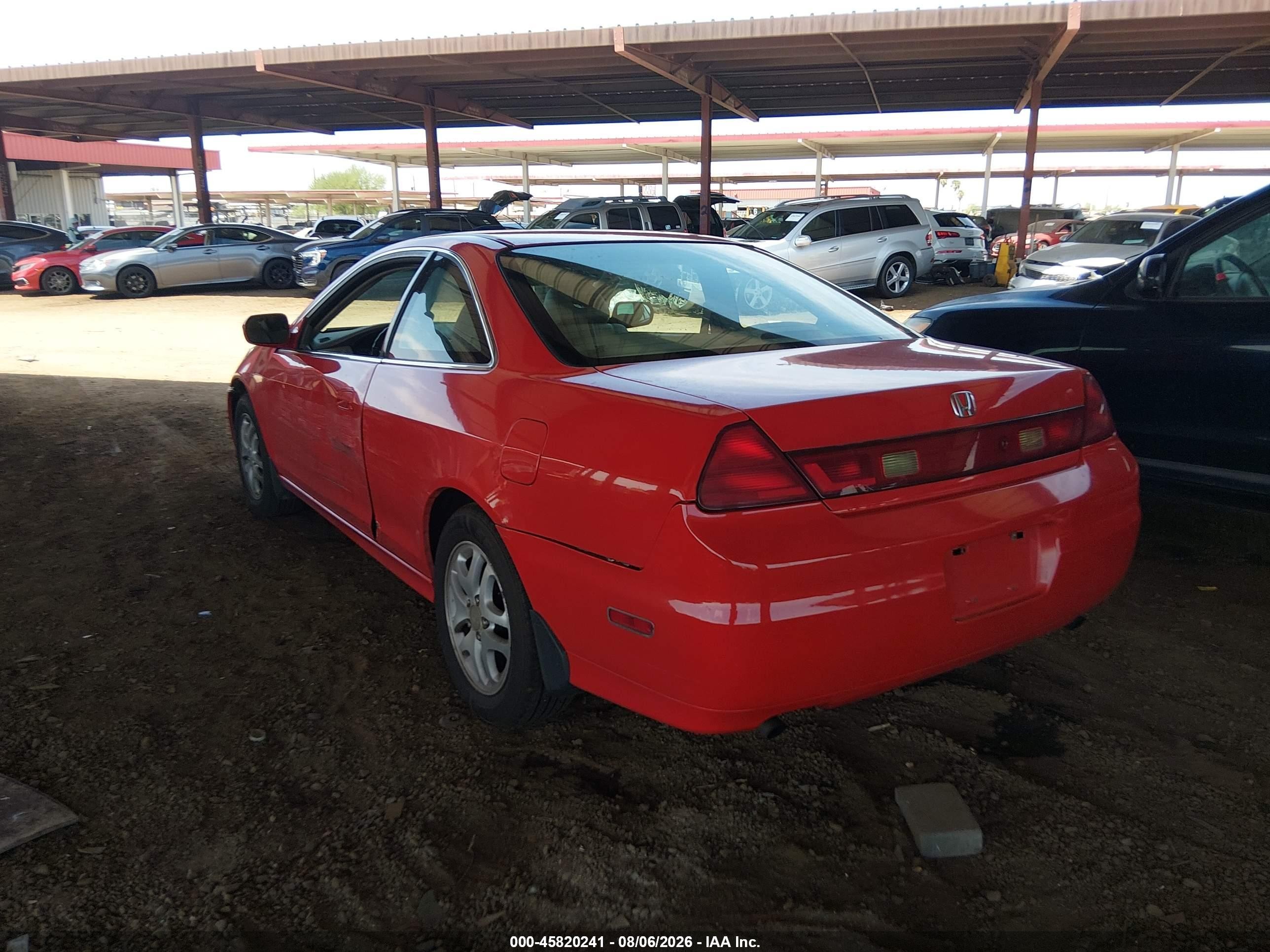 2002 Honda Accord 3.0 Ex Red vin: 1HGCG22502A034886