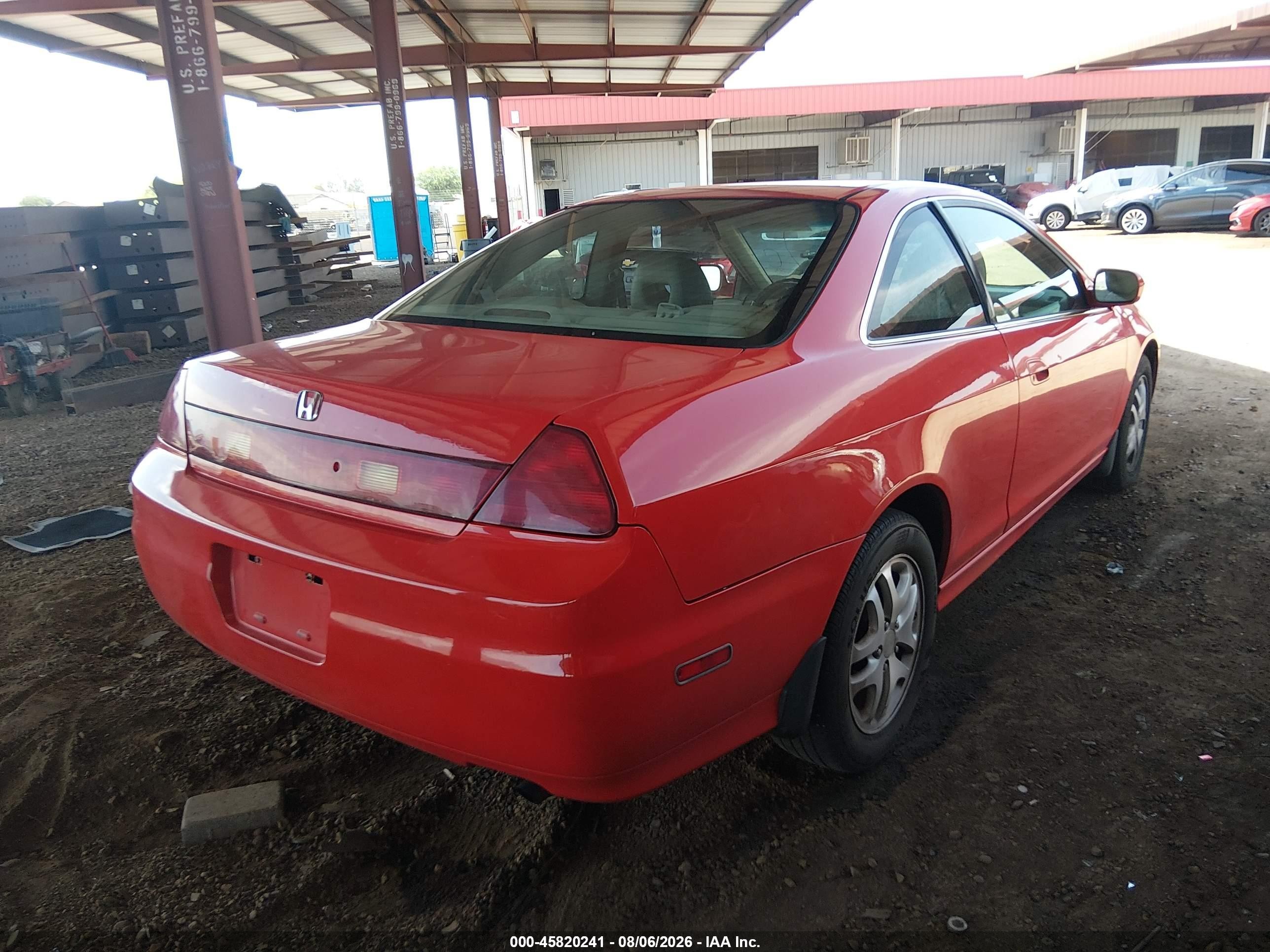 2002 Honda Accord 3.0 Ex Red vin: 1HGCG22502A034886