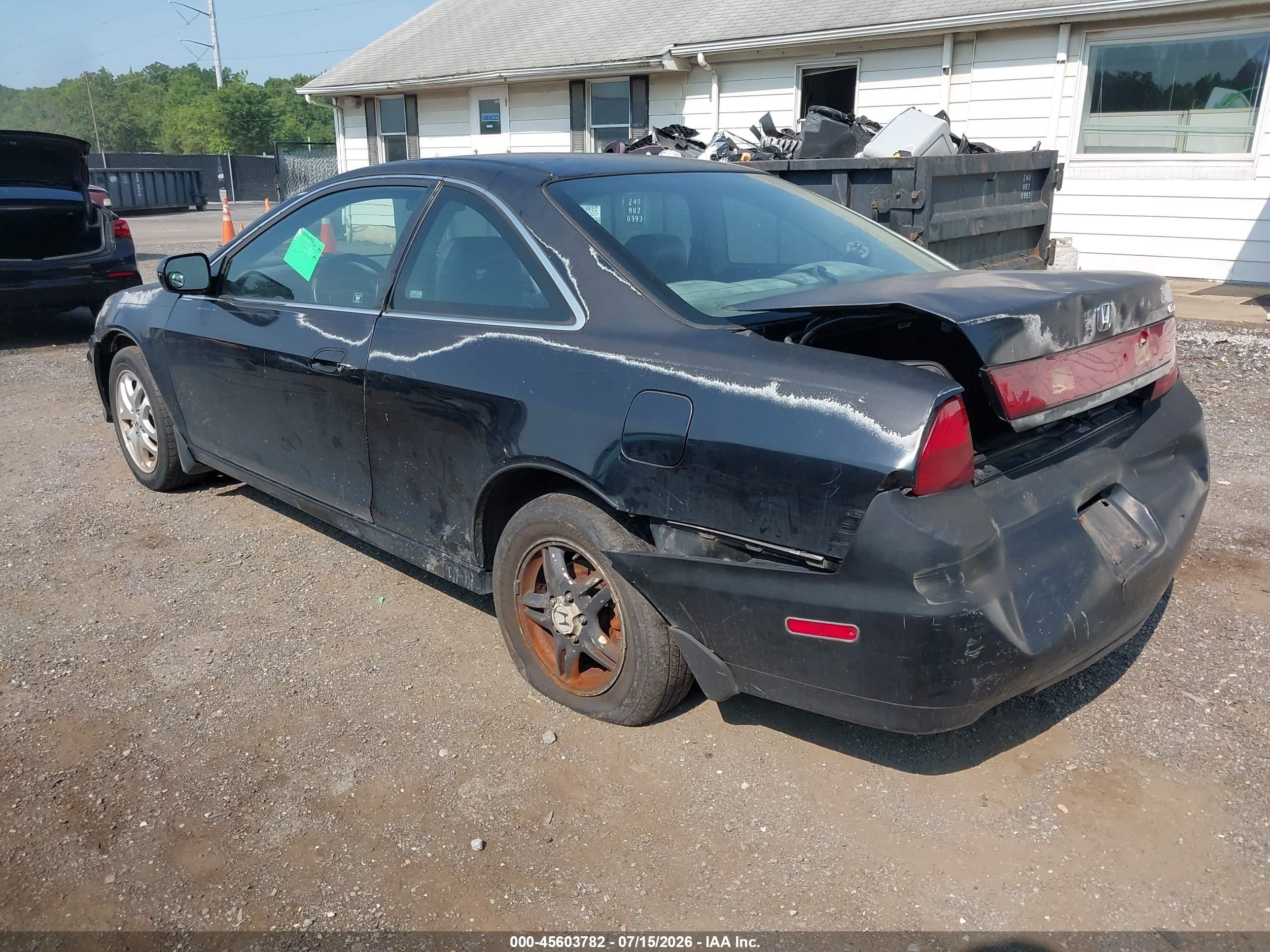 2002 Honda Accord 3.0 Ex Black vin: 1HGCG22522A022643