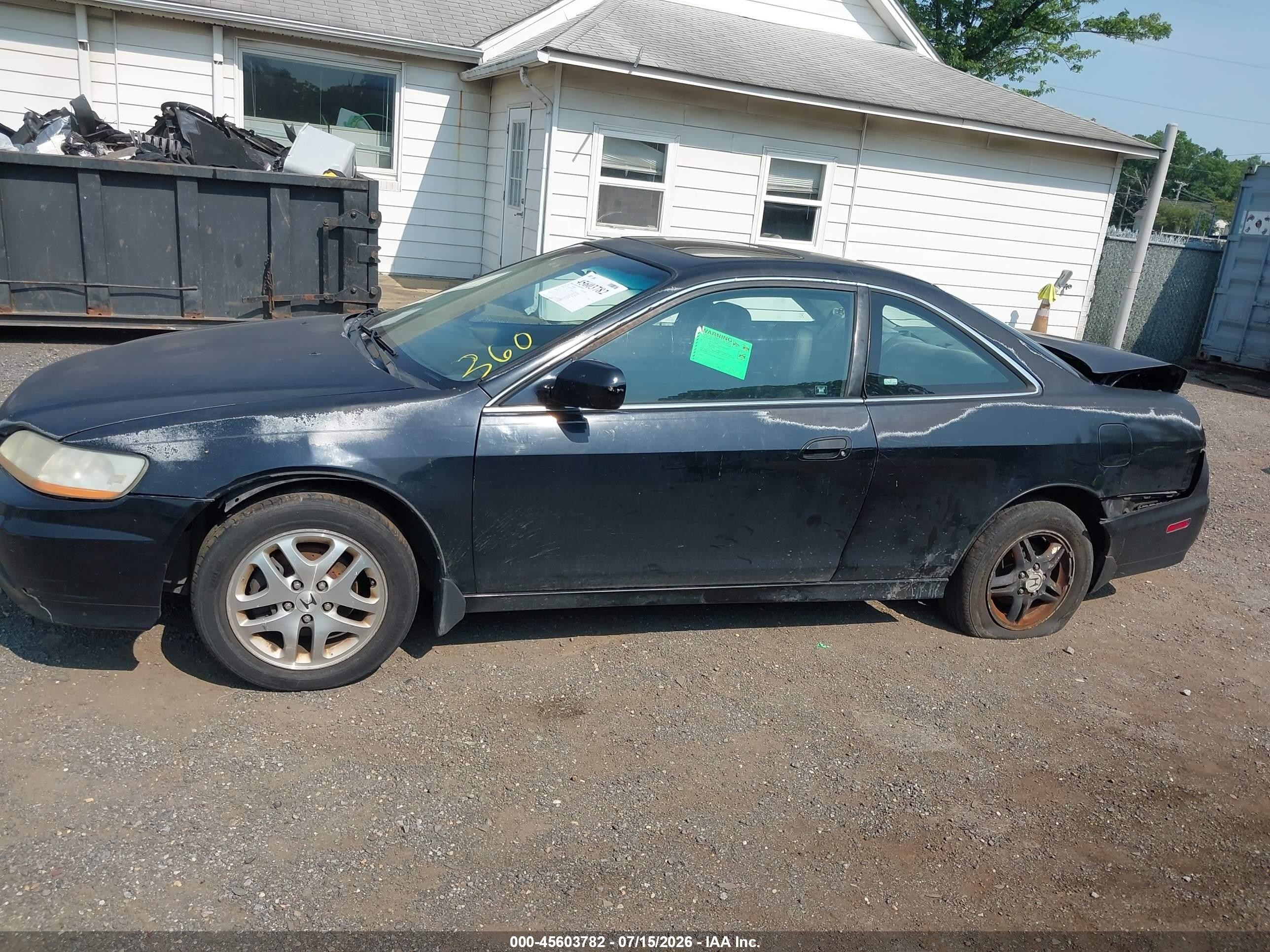 2002 Honda Accord 3.0 Ex Black vin: 1HGCG22522A022643