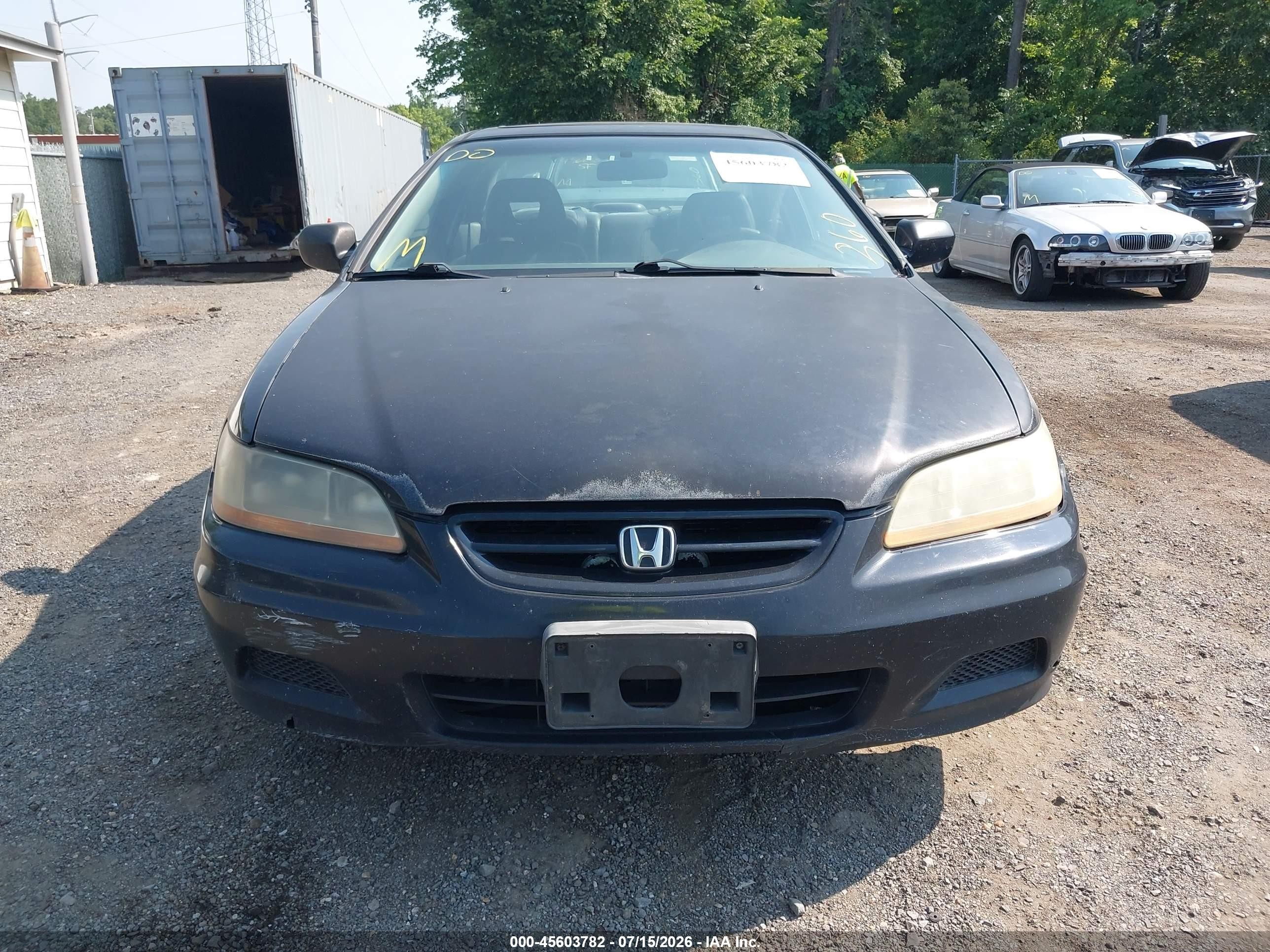 2002 Honda Accord 3.0 Ex Black vin: 1HGCG22522A022643
