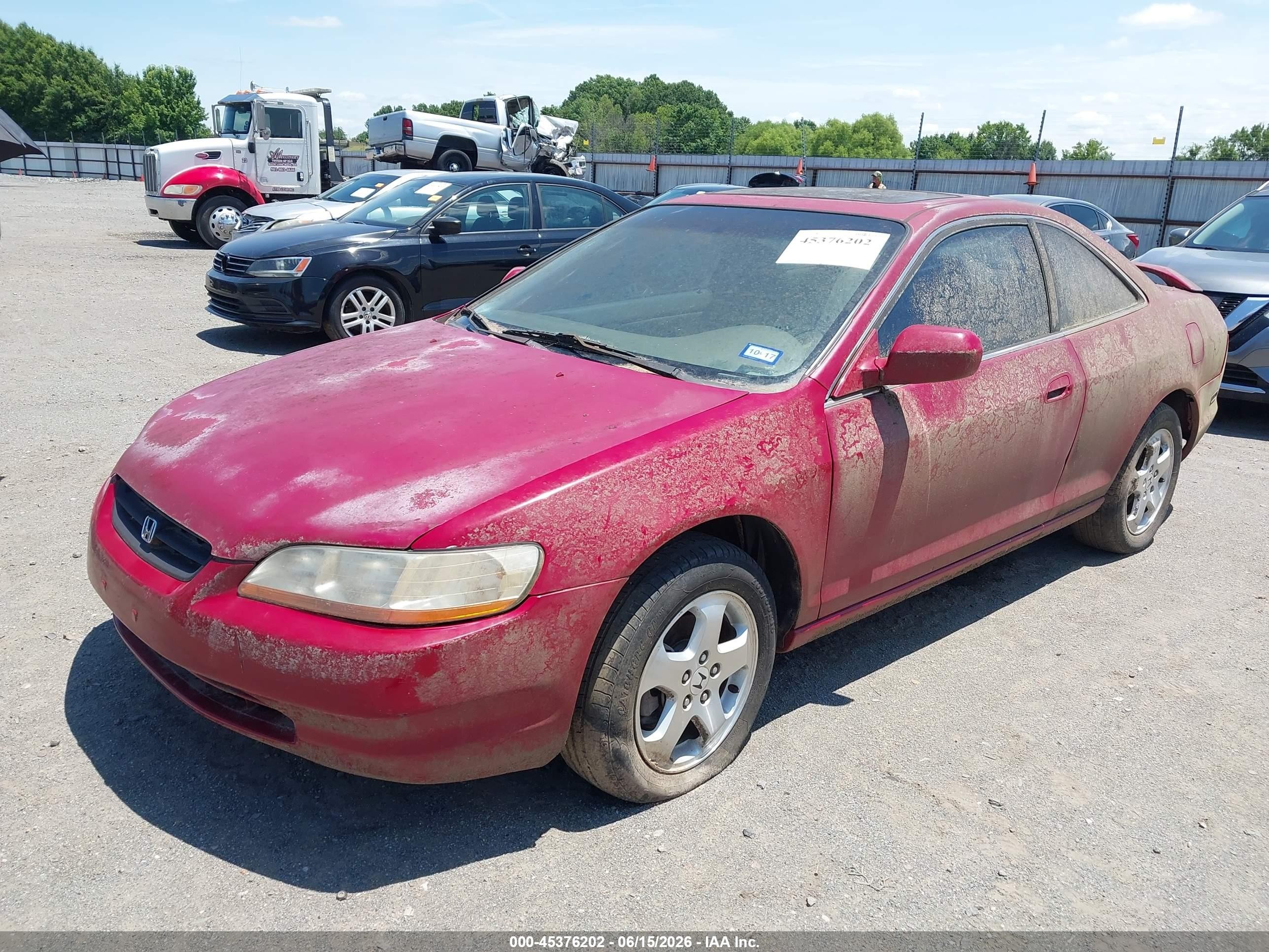 1999 Honda Accord Ex V6 Красный vin: 1HGCG2254XA015698
