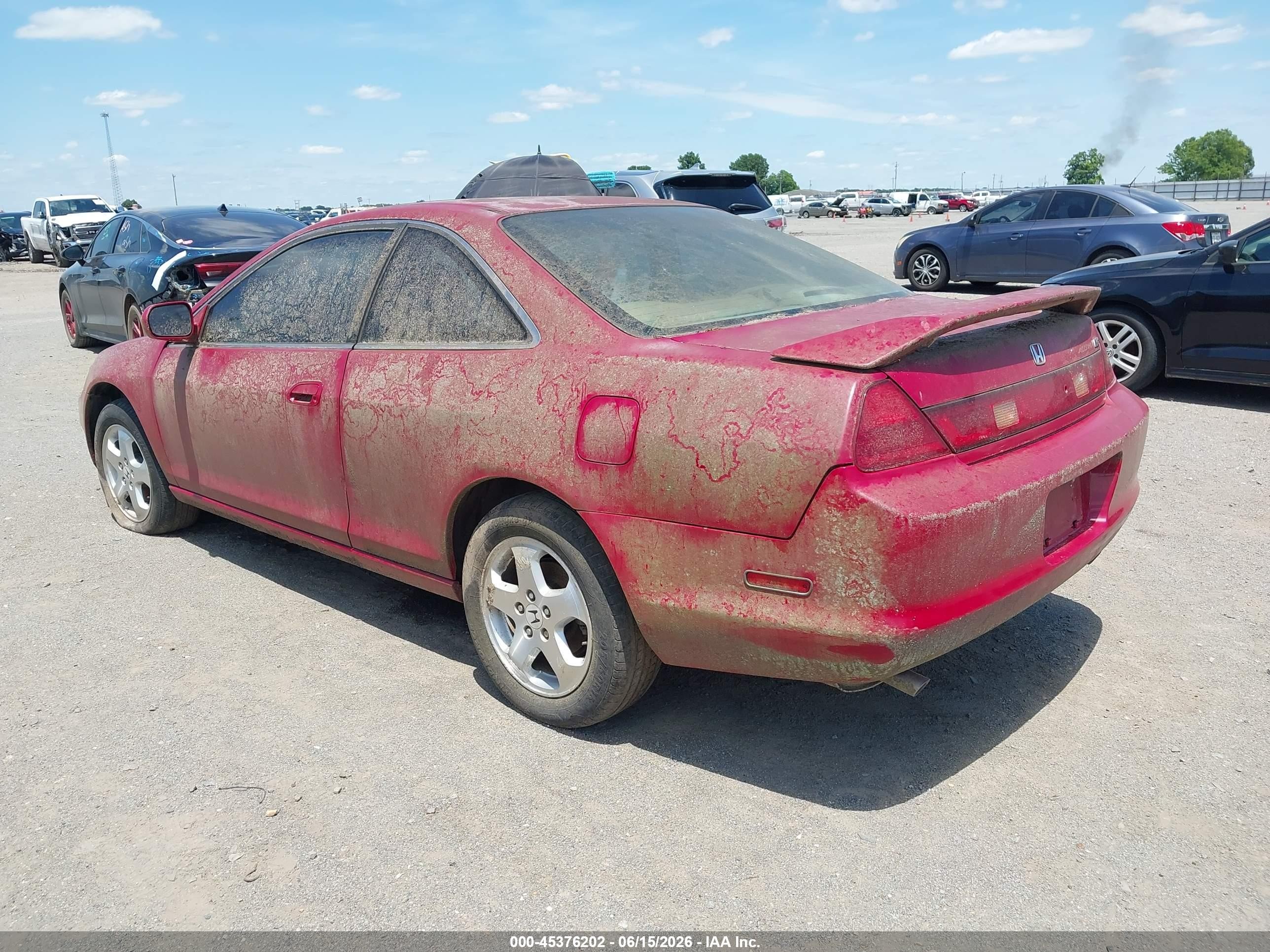 1999 Honda Accord Ex V6 Красный vin: 1HGCG2254XA015698