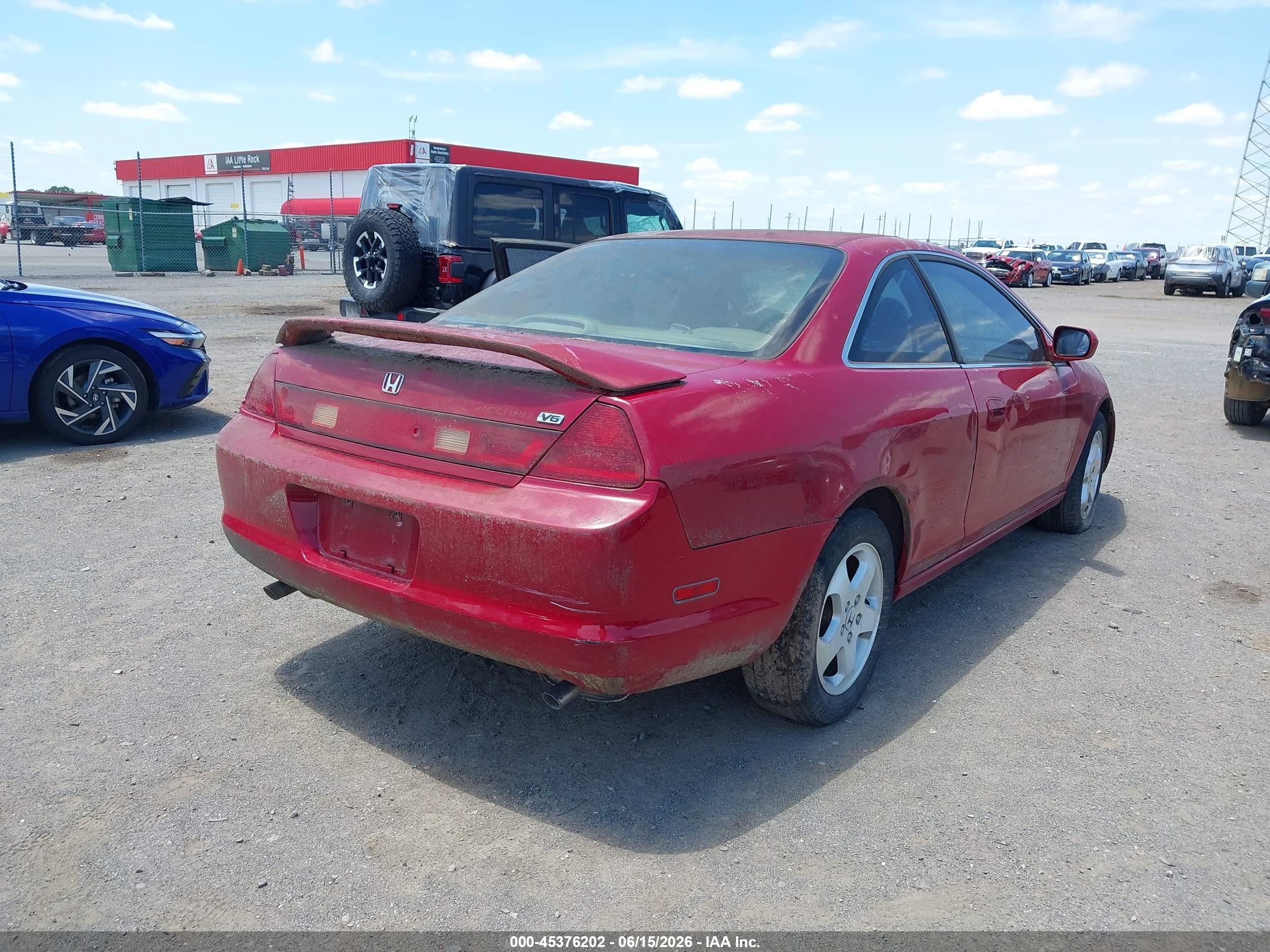 1999 Honda Accord Ex V6 Красный vin: 1HGCG2254XA015698