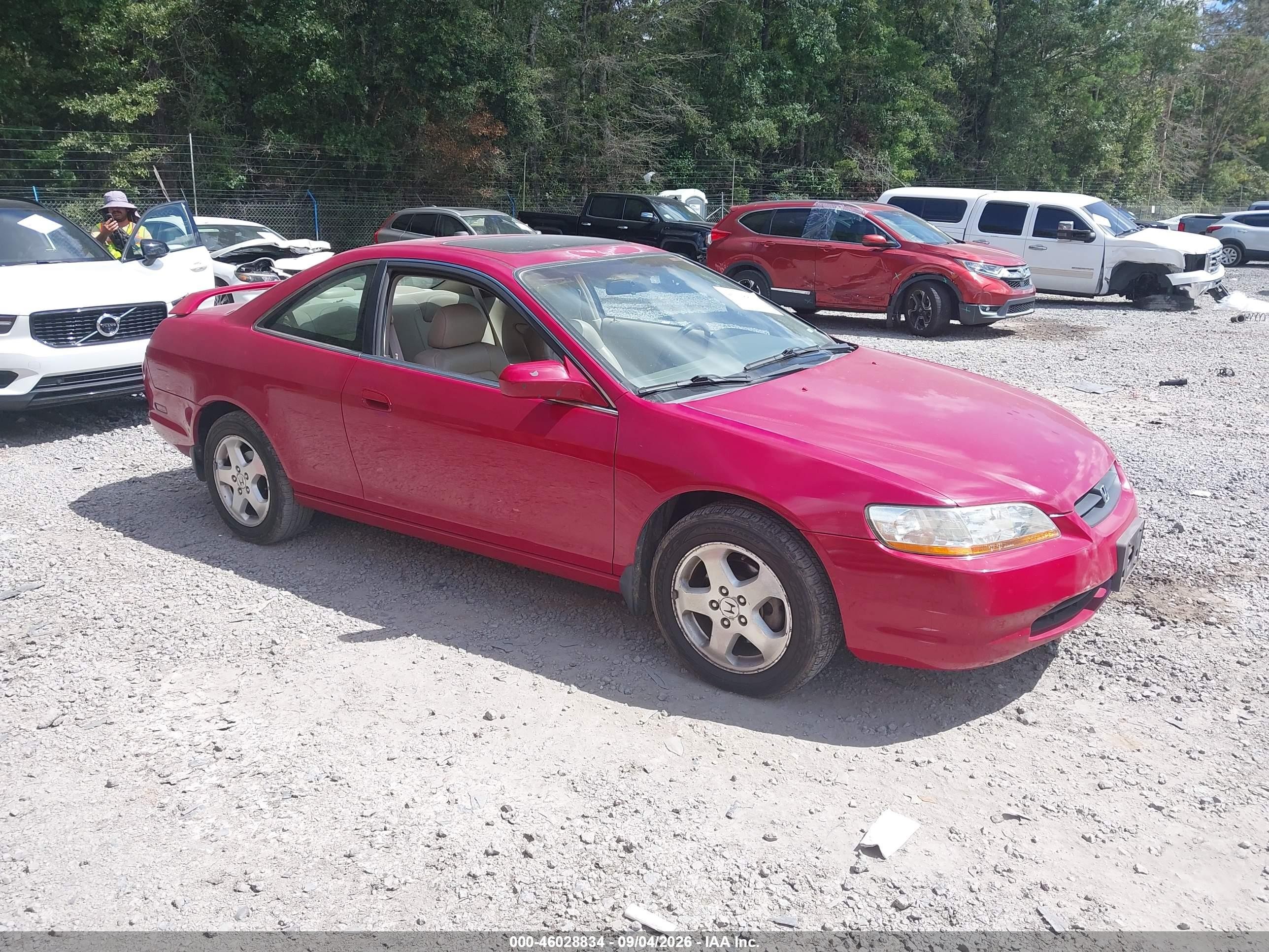 1998 Honda Accord Ex V6 Red vin: 1HGCG2255WA014929