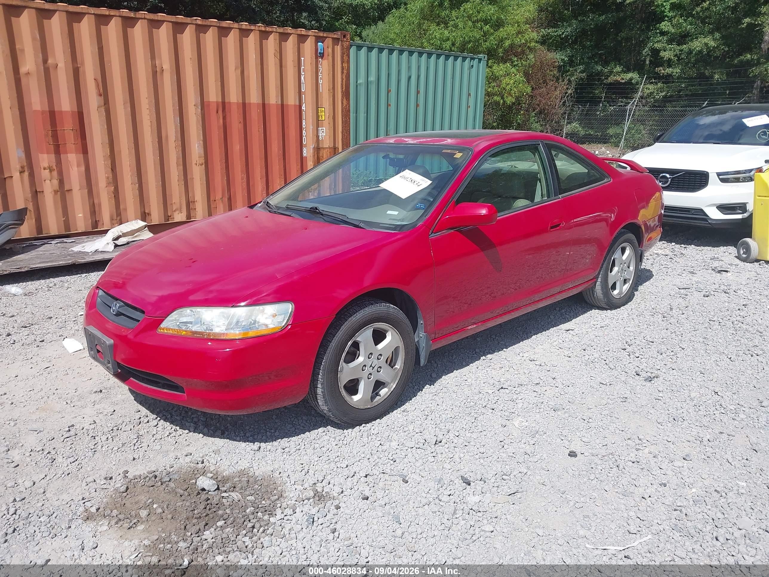 1998 Honda Accord Ex V6 Red vin: 1HGCG2255WA014929
