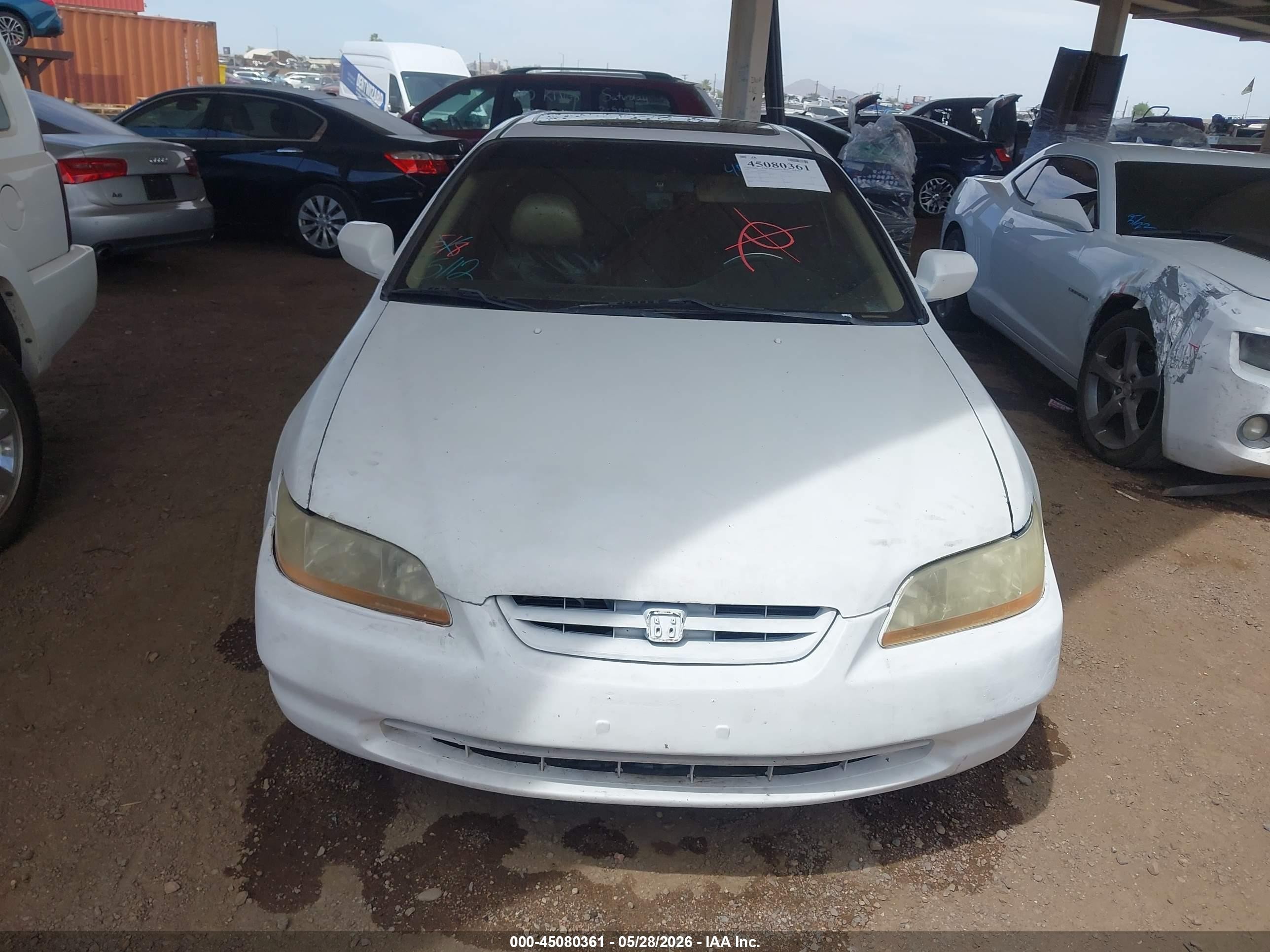 1999 Honda Accord Ex V6 Белый vin: 1HGCG2255XA009344