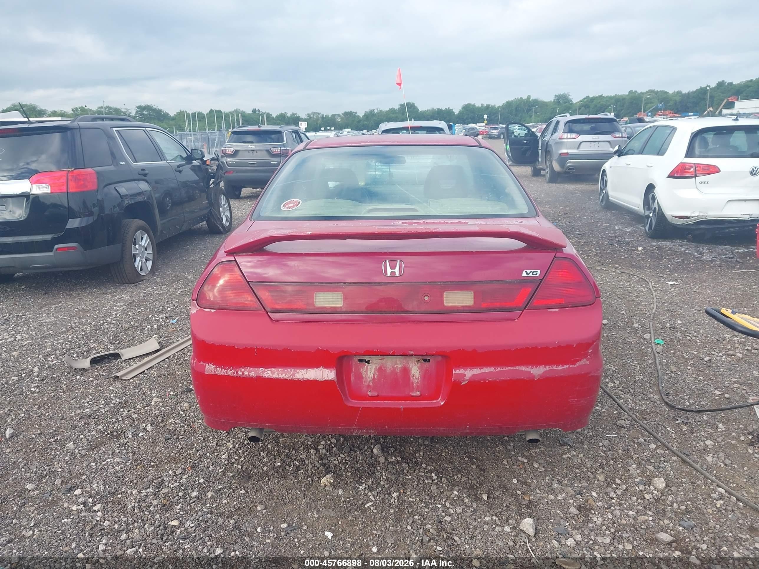 2001 Honda Accord 3.0 Ex Burgundy vin: 1HGCG22561A005388