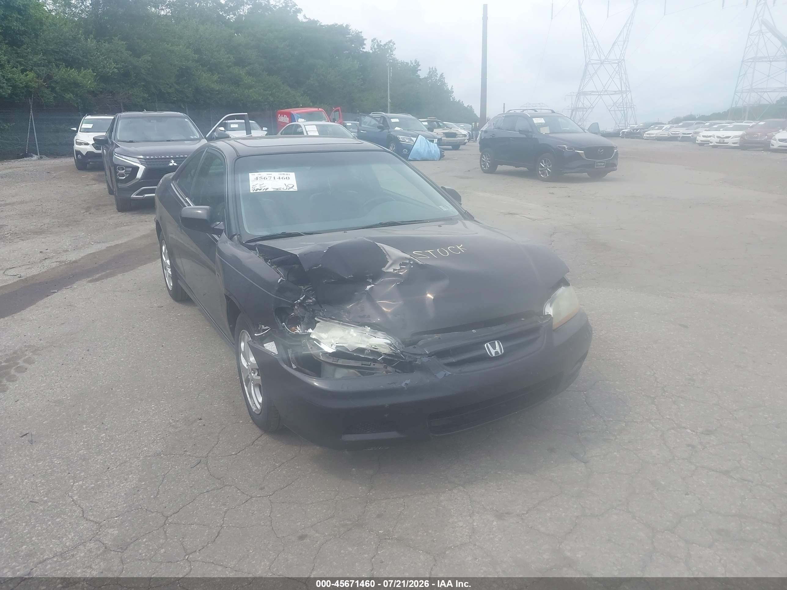 2002 Honda Accord 3.0 Ex Black vin: 1HGCG22562A014819