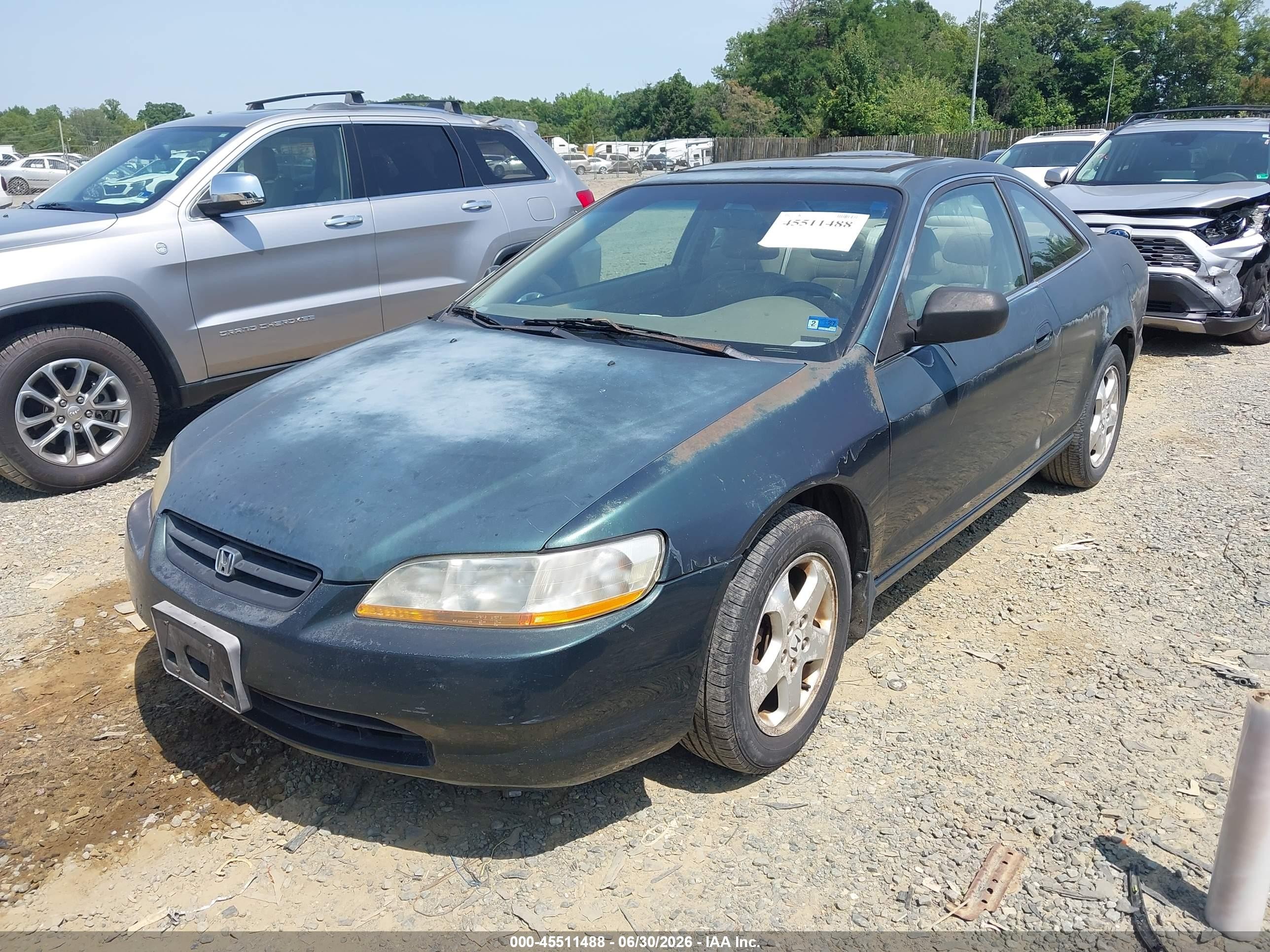 1998 Honda Accord Ex V6 Green vin: 1HGCG2256WA015829