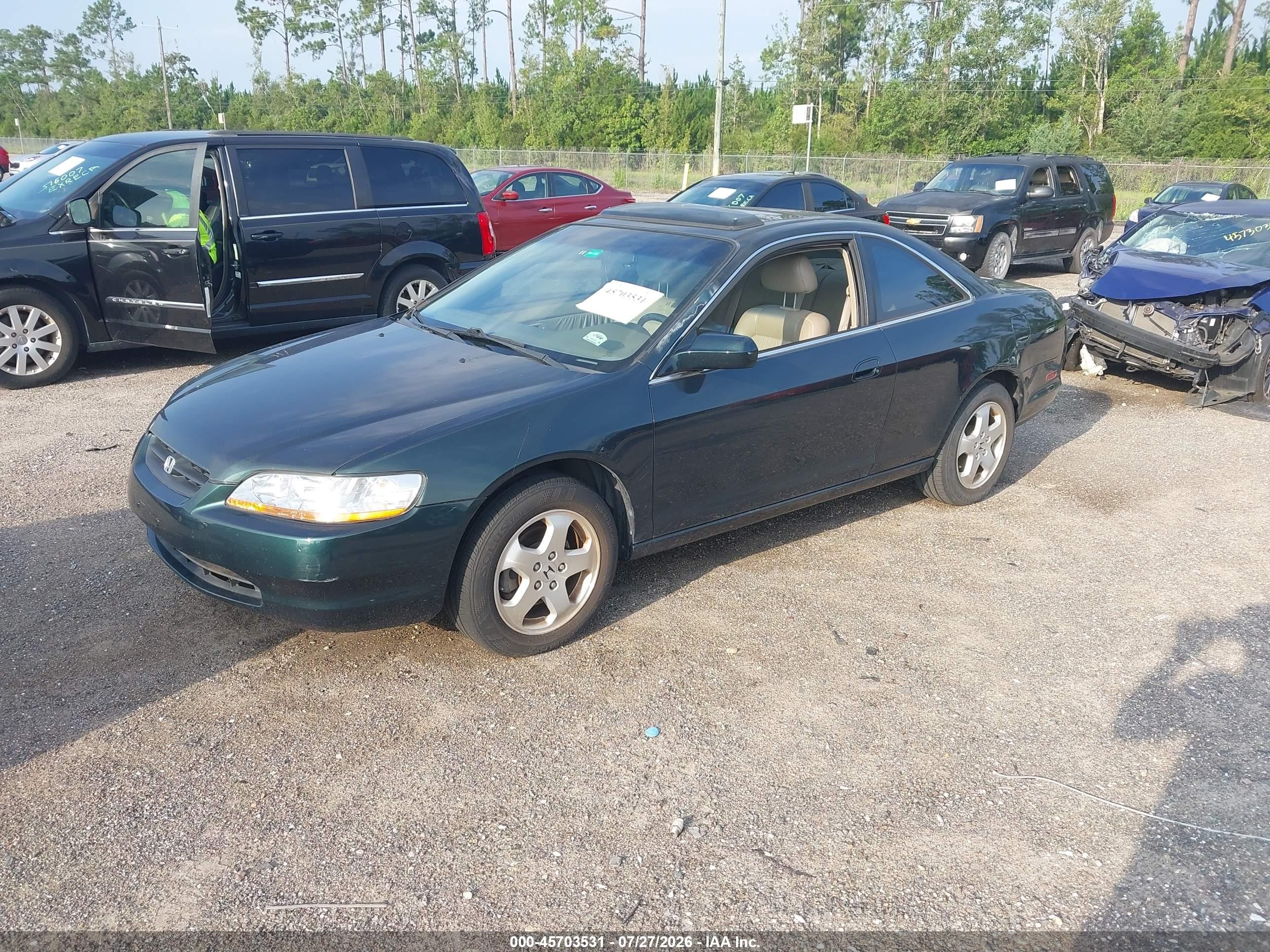 1998 Honda Accord Ex V6 Зеленый vin: 1HGCG2257WA028332
