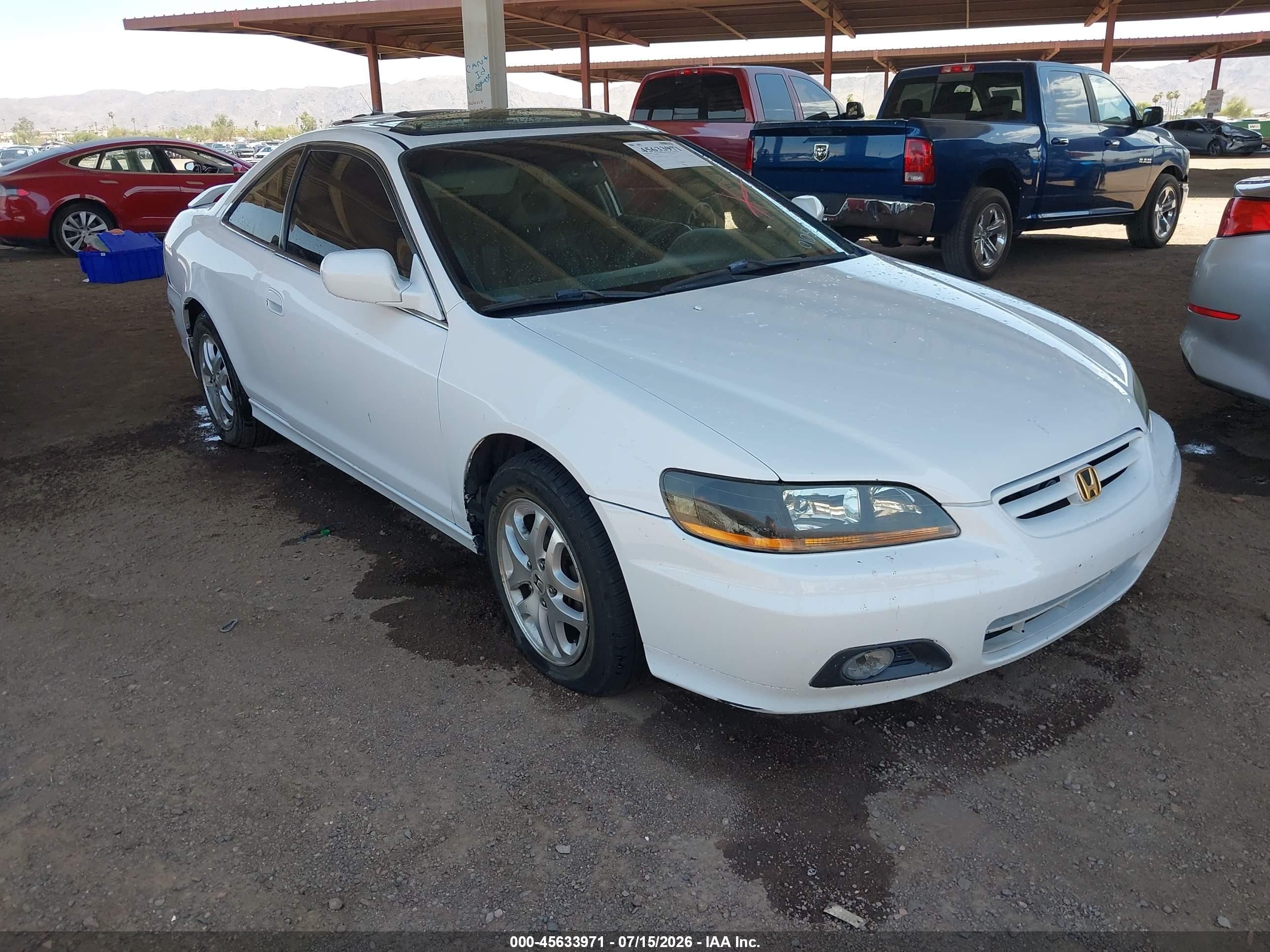 2002 Honda Accord 3.0 Ex White vin: 1HGCG22582A010545