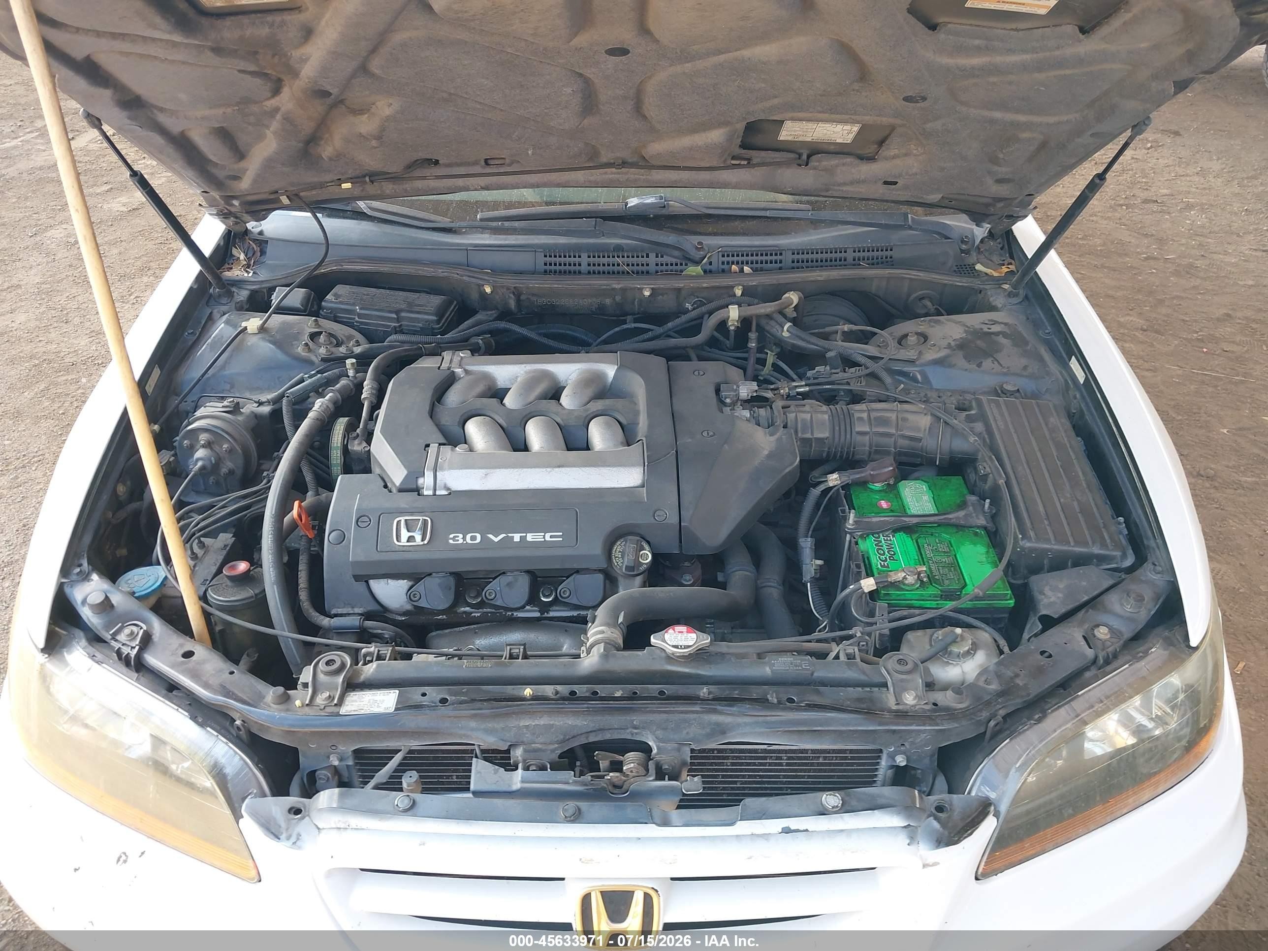2002 Honda Accord 3.0 Ex White vin: 1HGCG22582A010545