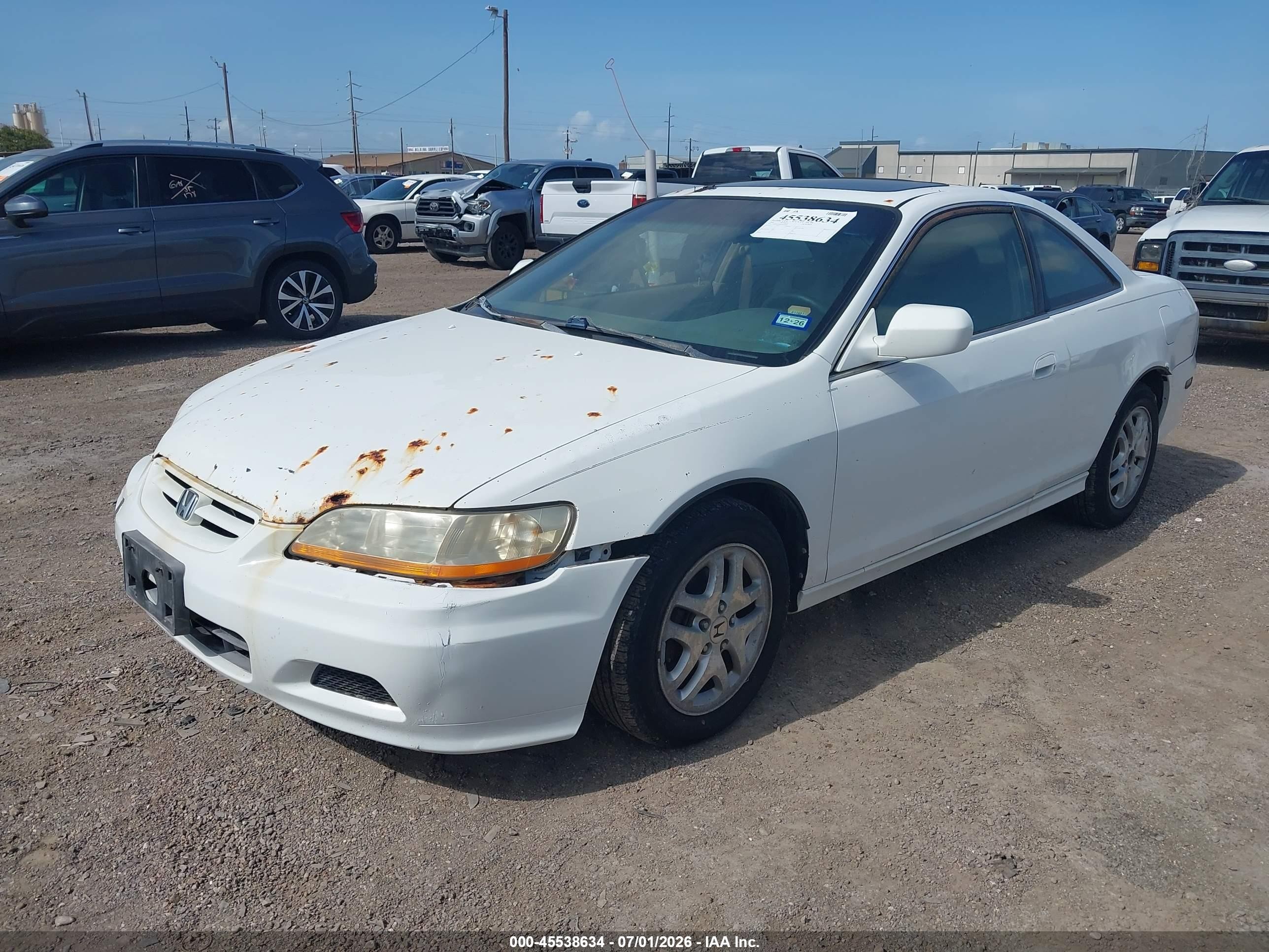 2002 Honda Accord 3.0 Ex White vin: 1HGCG225X2A023295