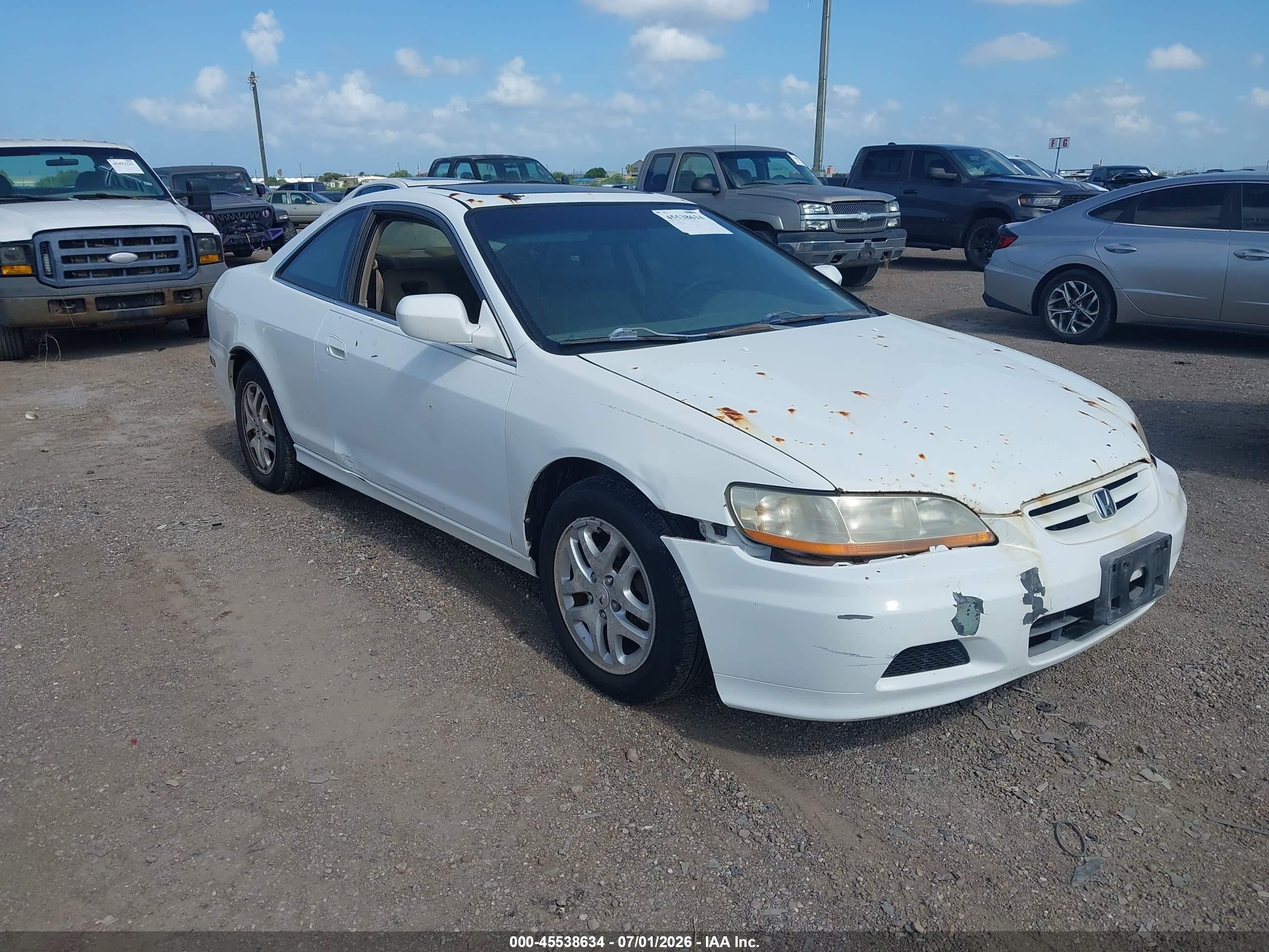 2002 Honda Accord 3.0 Ex White vin: 1HGCG225X2A023295