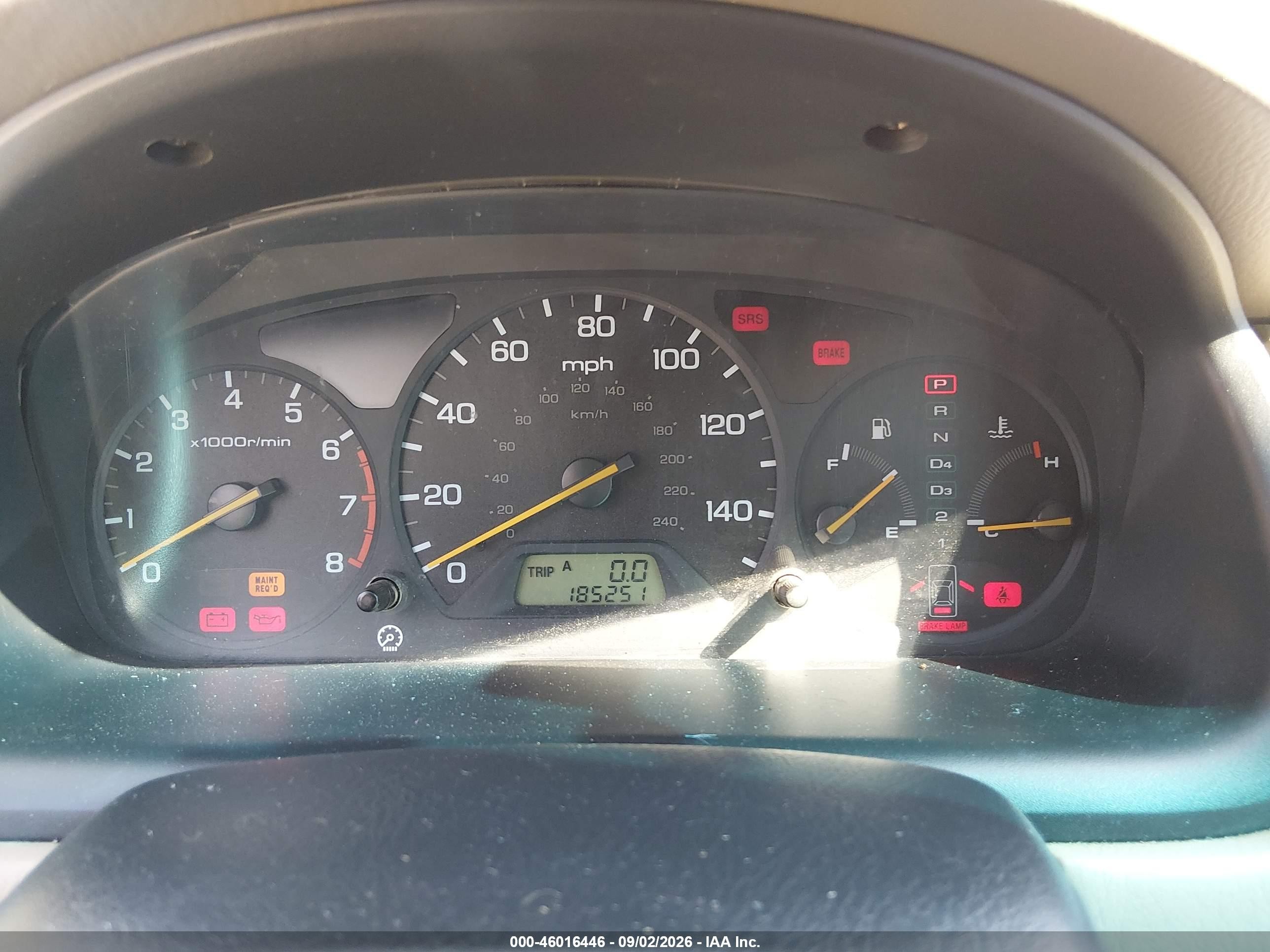 2000 Honda Accord 3.0 Ex Red vin: 1HGCG225XYA015853