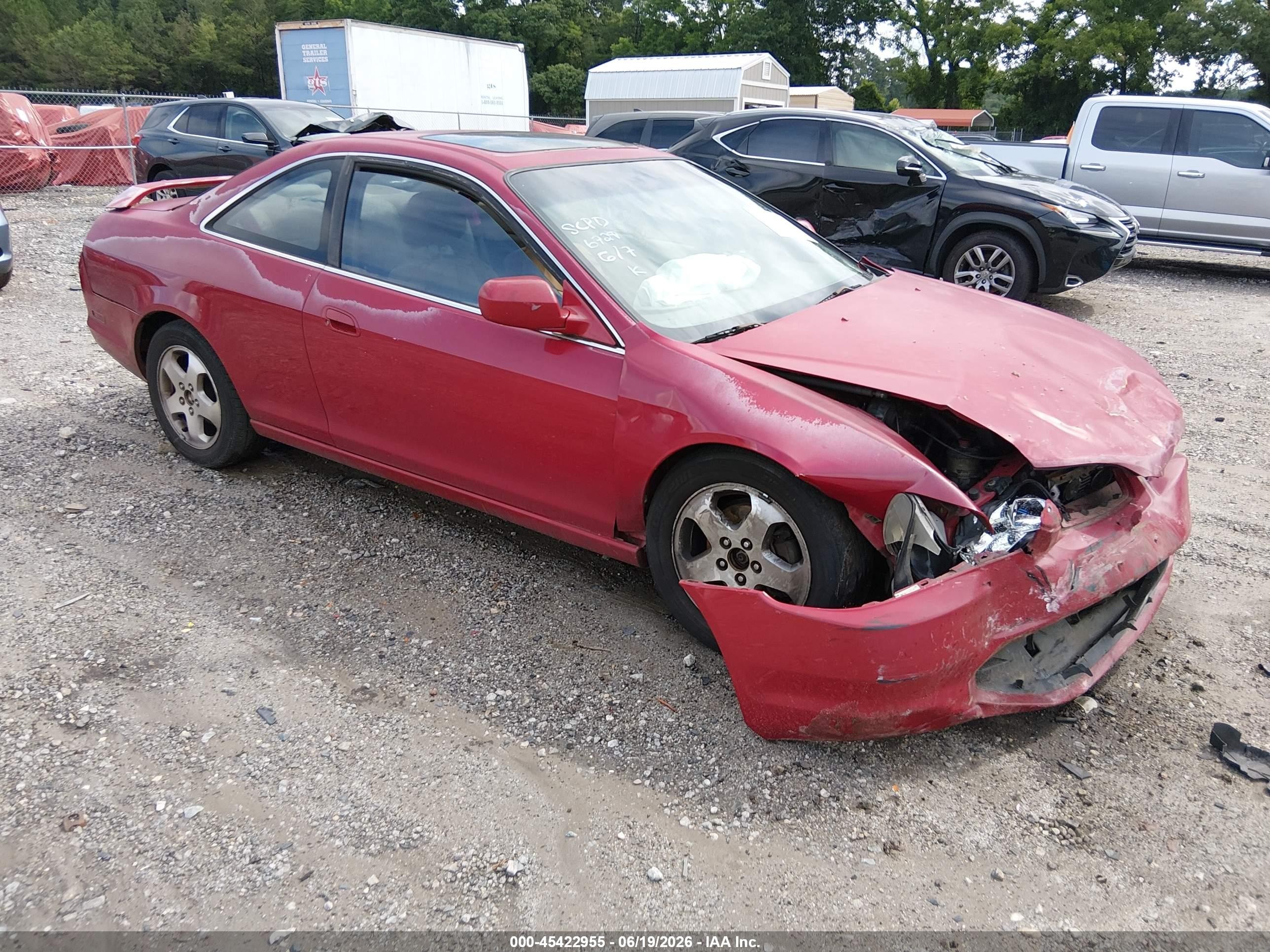 2000 Honda Accord 3.0 Ex Красный vin: 1HGCG225XYA026724
