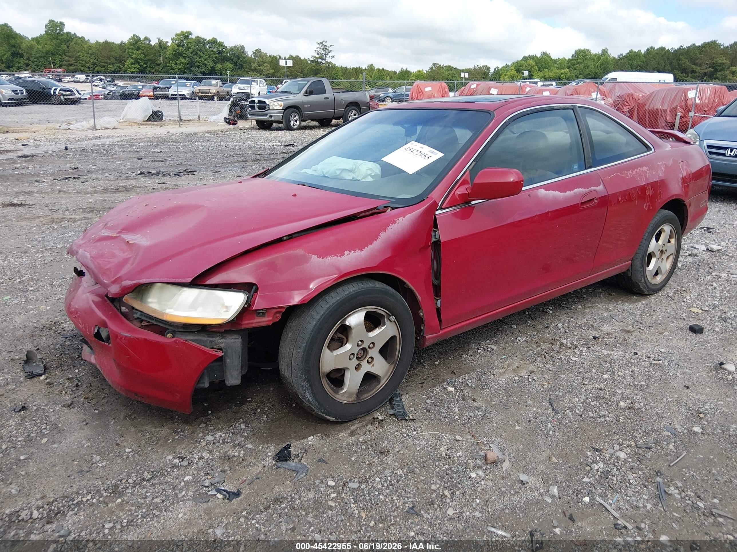 2000 Honda Accord 3.0 Ex Красный vin: 1HGCG225XYA026724