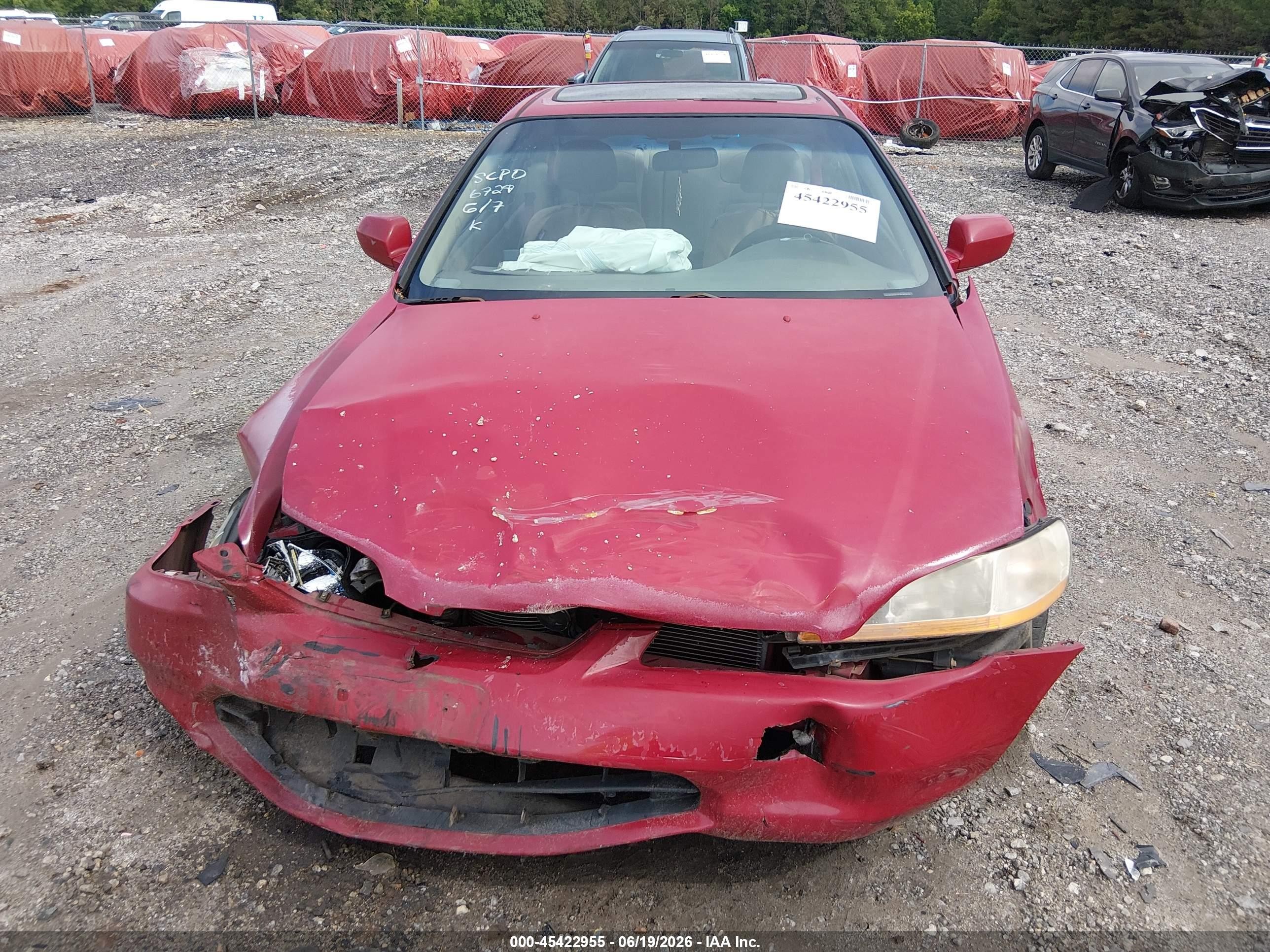 2000 Honda Accord 3.0 Ex Красный vin: 1HGCG225XYA026724