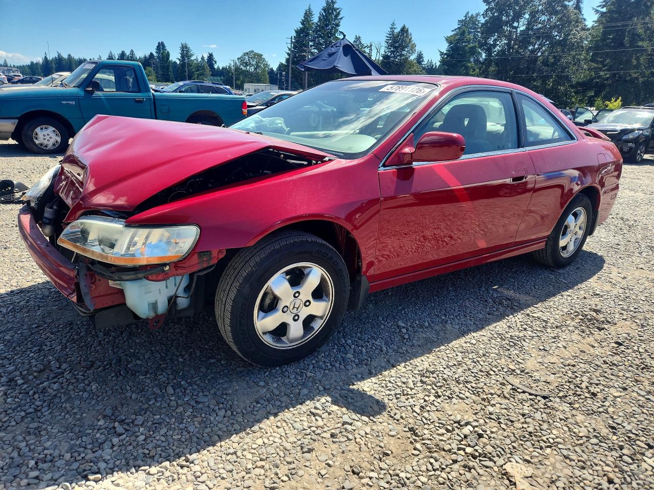 2002 Honda Accord Ex Red vin: 1HGCG325X2A033072
