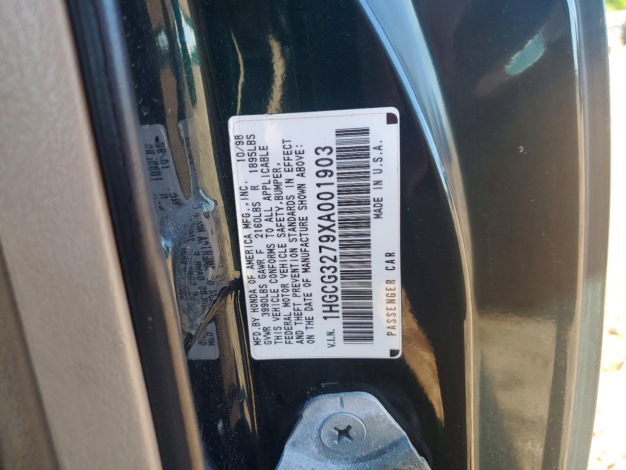 1999 Honda Accord Ex Зеленый vin: 1HGCG3279XA001903