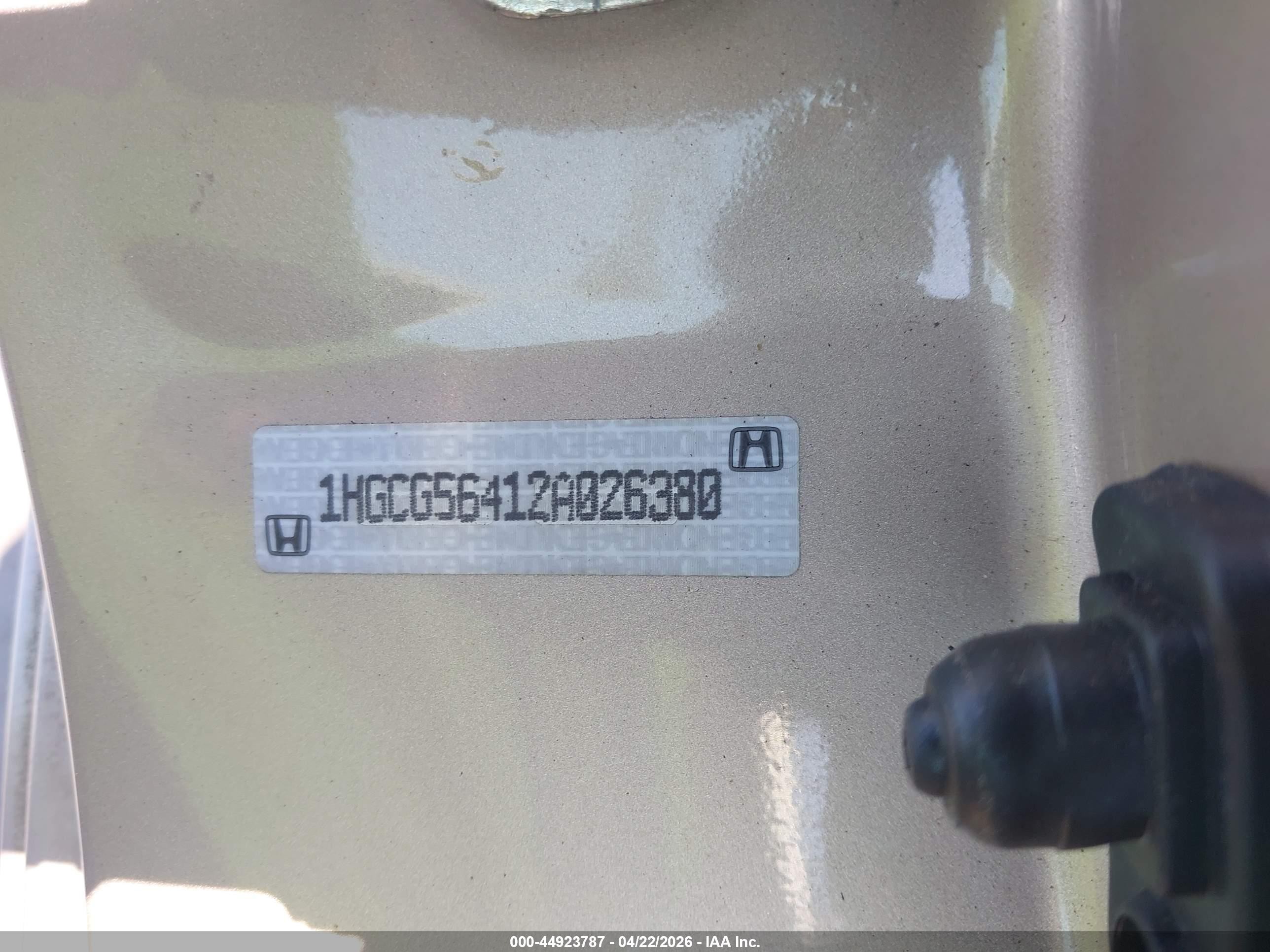 2002 Honda Accord 2.3 Lx Gold vin: 1HGCG56412A026380