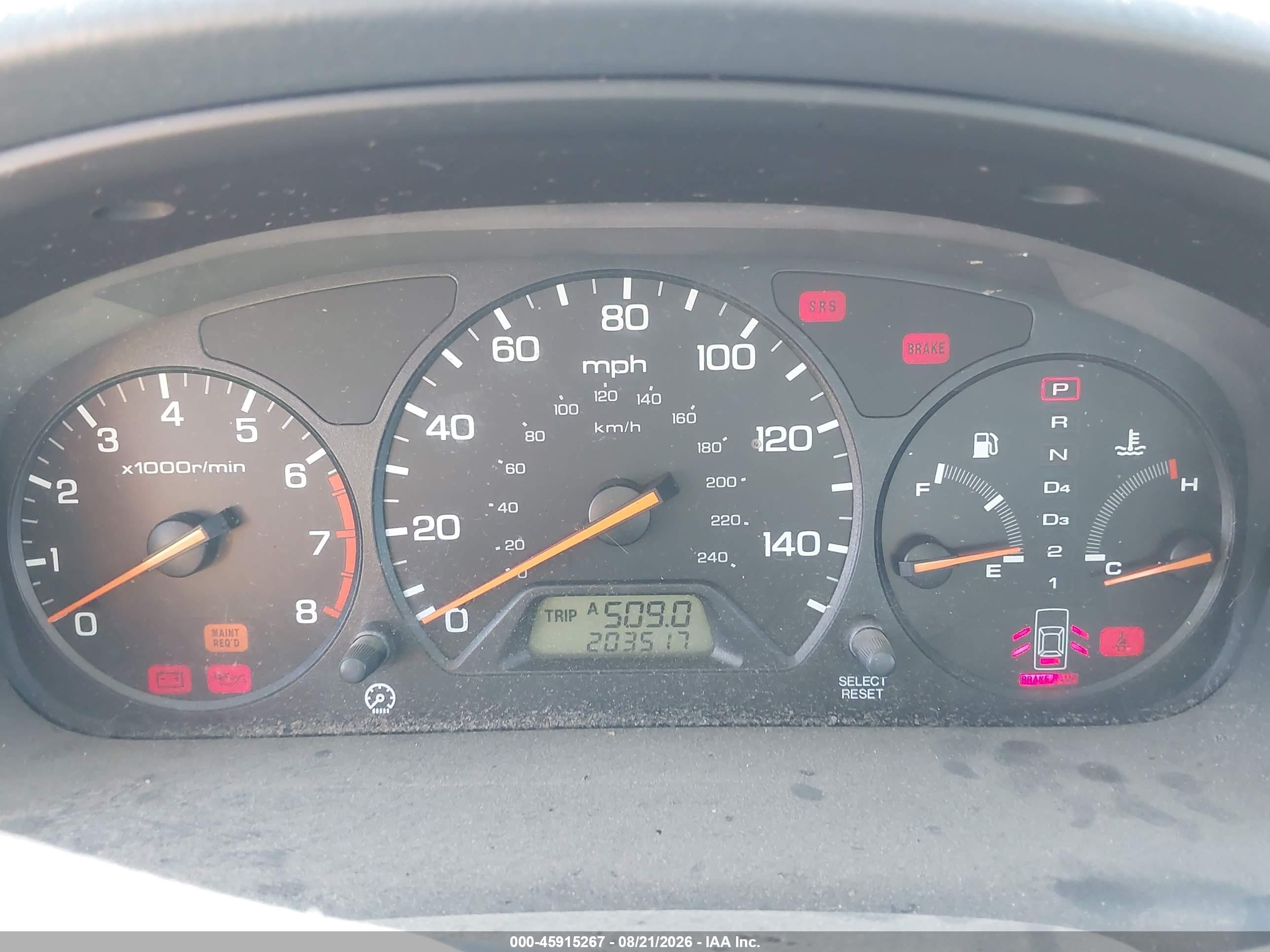 2000 Honda Accord 2.3 Lx Dark Blue vin: 1HGCG5643YA018077