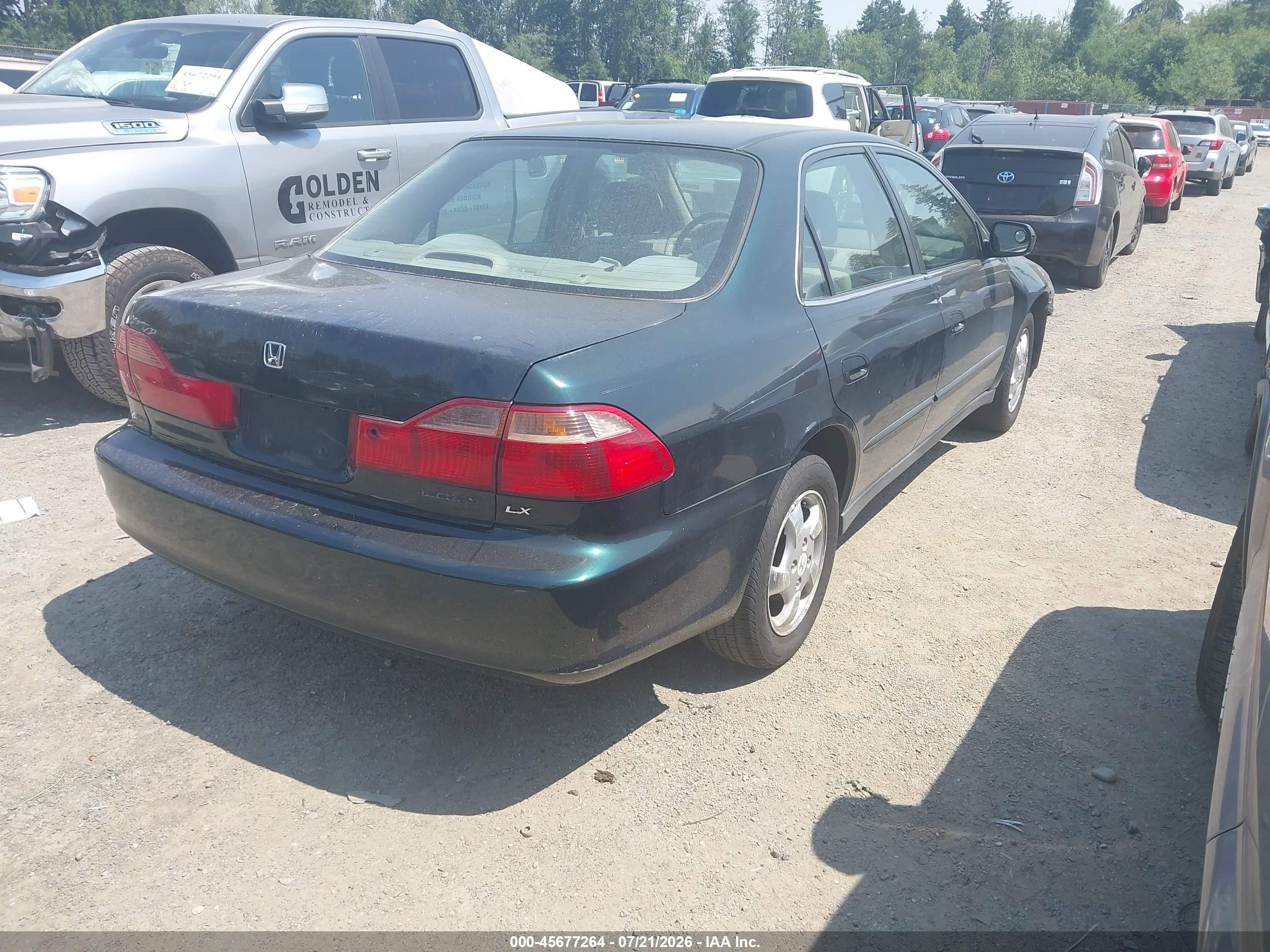 2000 Honda Accord 2.3 Lx Зеленый vin: 1HGCG5647YA149934