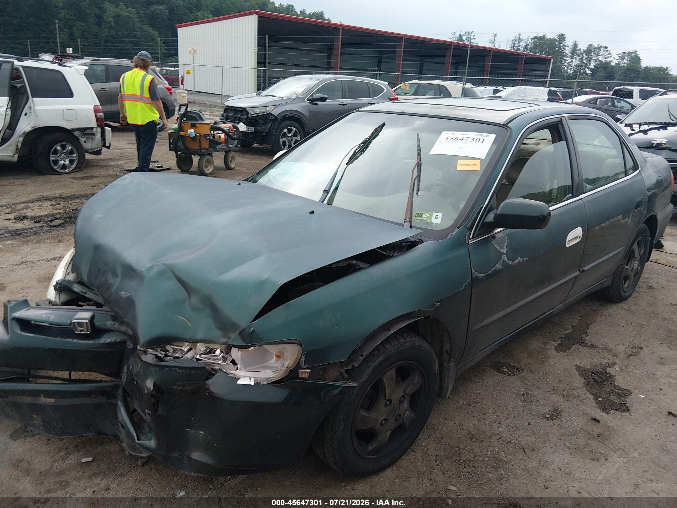 1998 Honda Accord Ex Green vin: 1HGCG5652WA260428