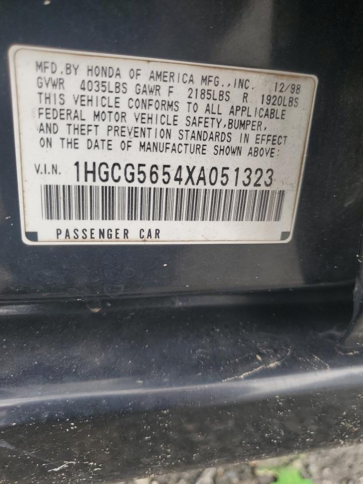 1999 Honda Accord Ex Black vin: 1HGCG5654XA051323