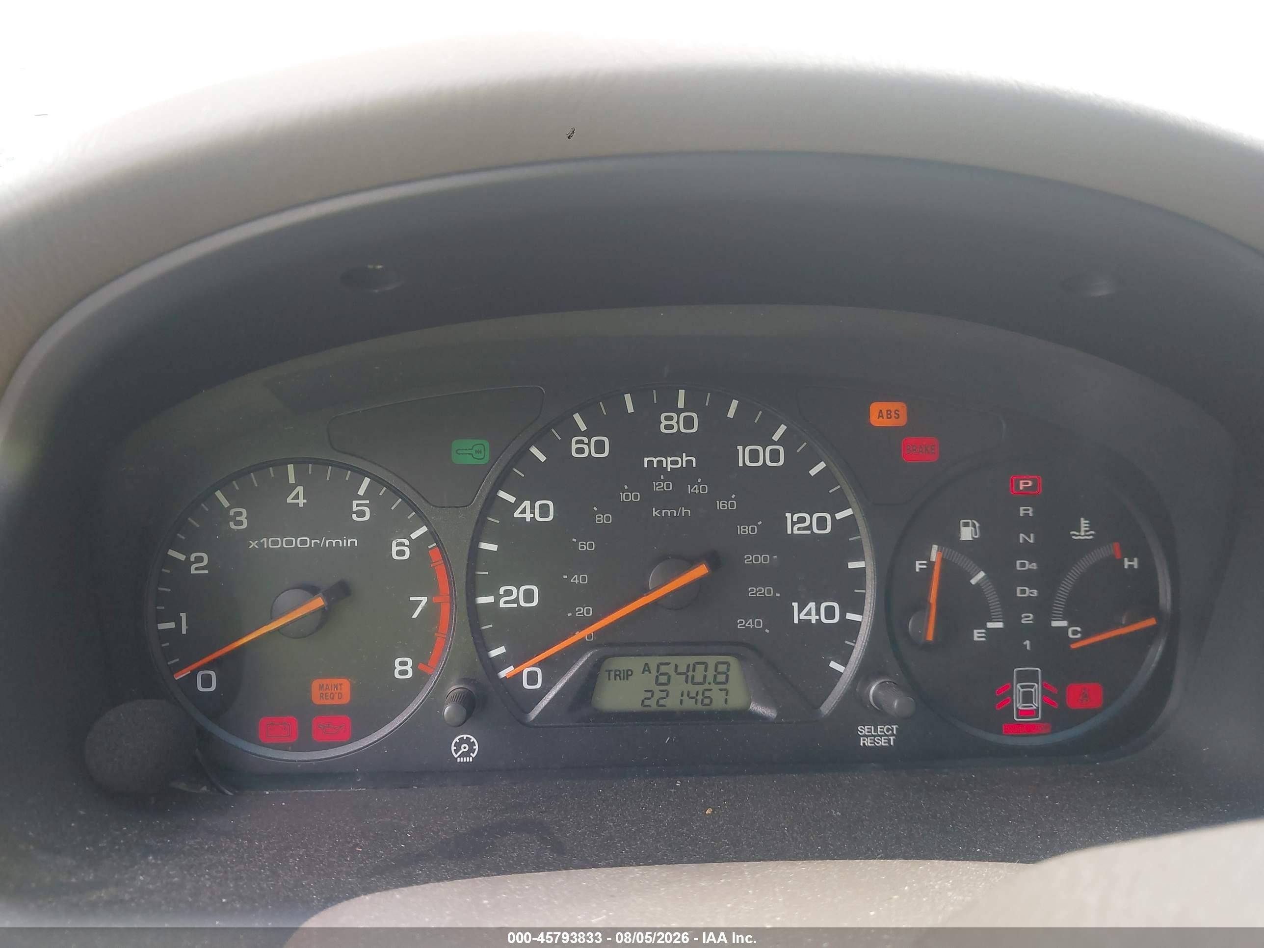 2001 Honda Accord 2.3 Ex Желто-коричневый vin: 1HGCG56631A038966