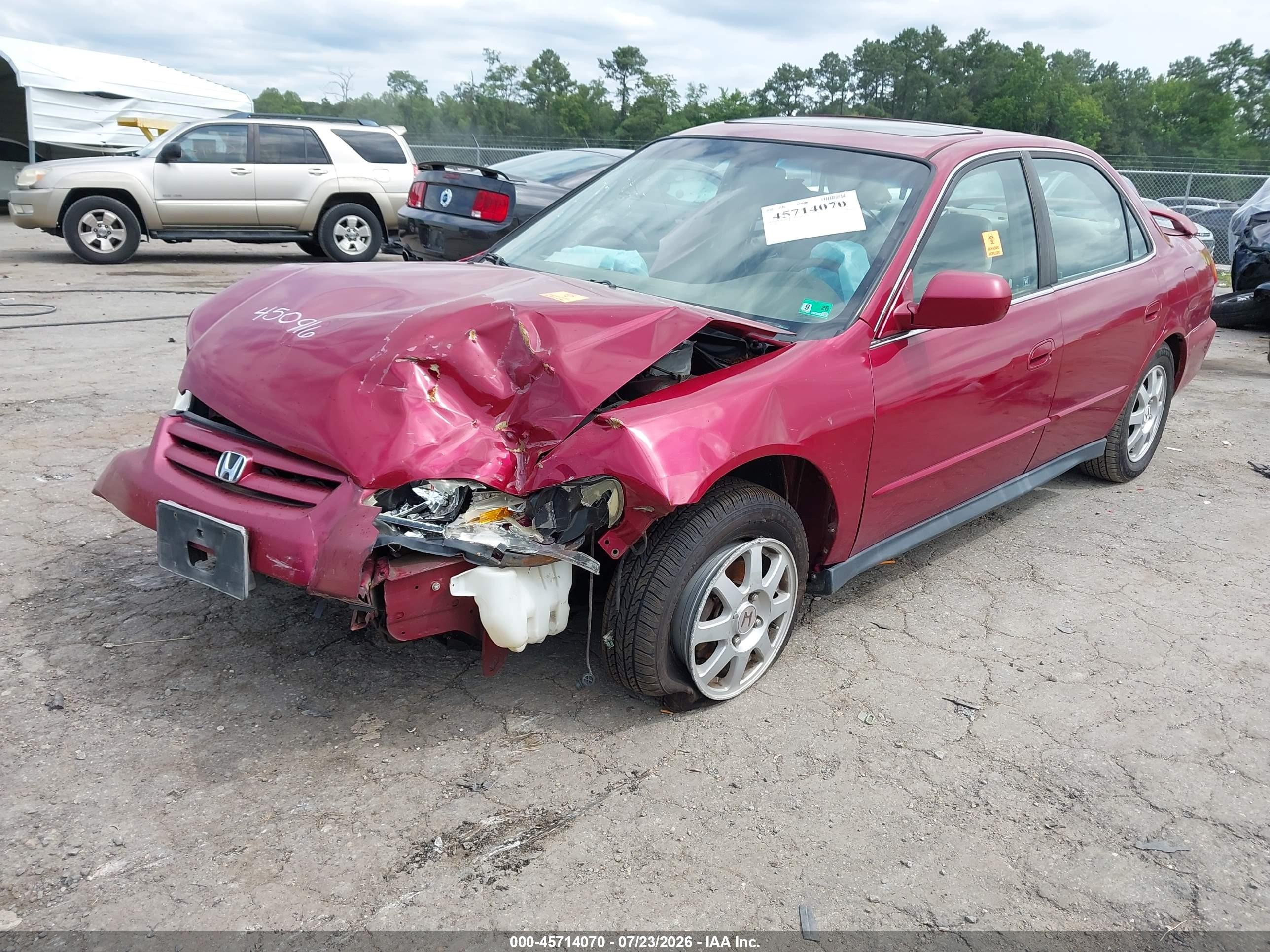 2002 Honda Accord 2.3 Se Красный vin: 1HGCG56702A156497