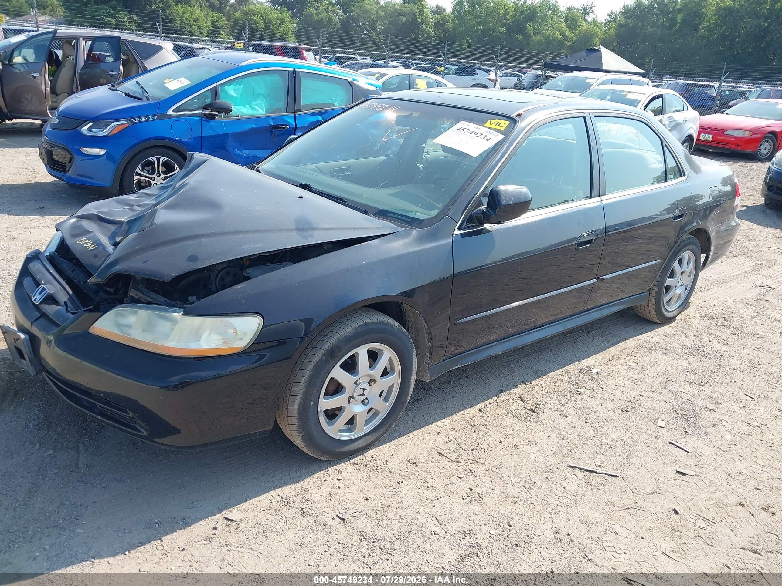 2002 Honda Accord 2.3 Se Black vin: 1HGCG56732A168885