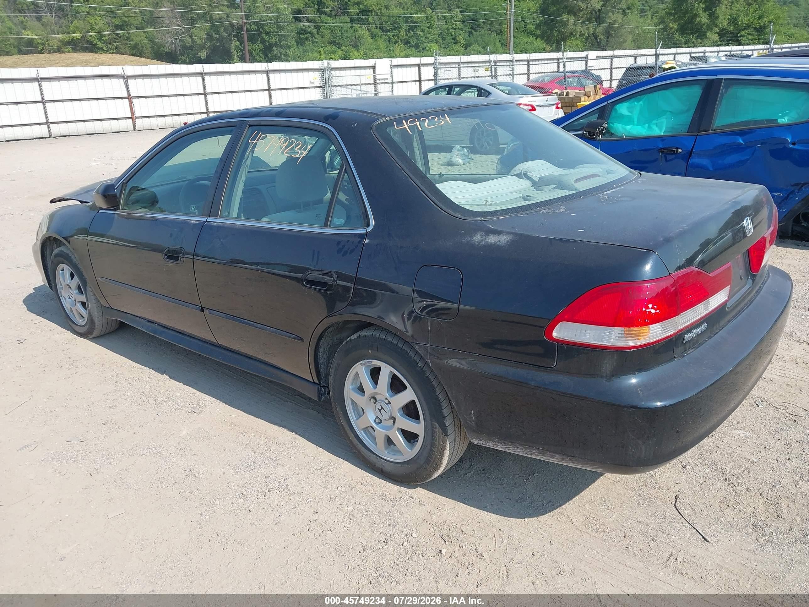 2002 Honda Accord 2.3 Se Black vin: 1HGCG56732A168885