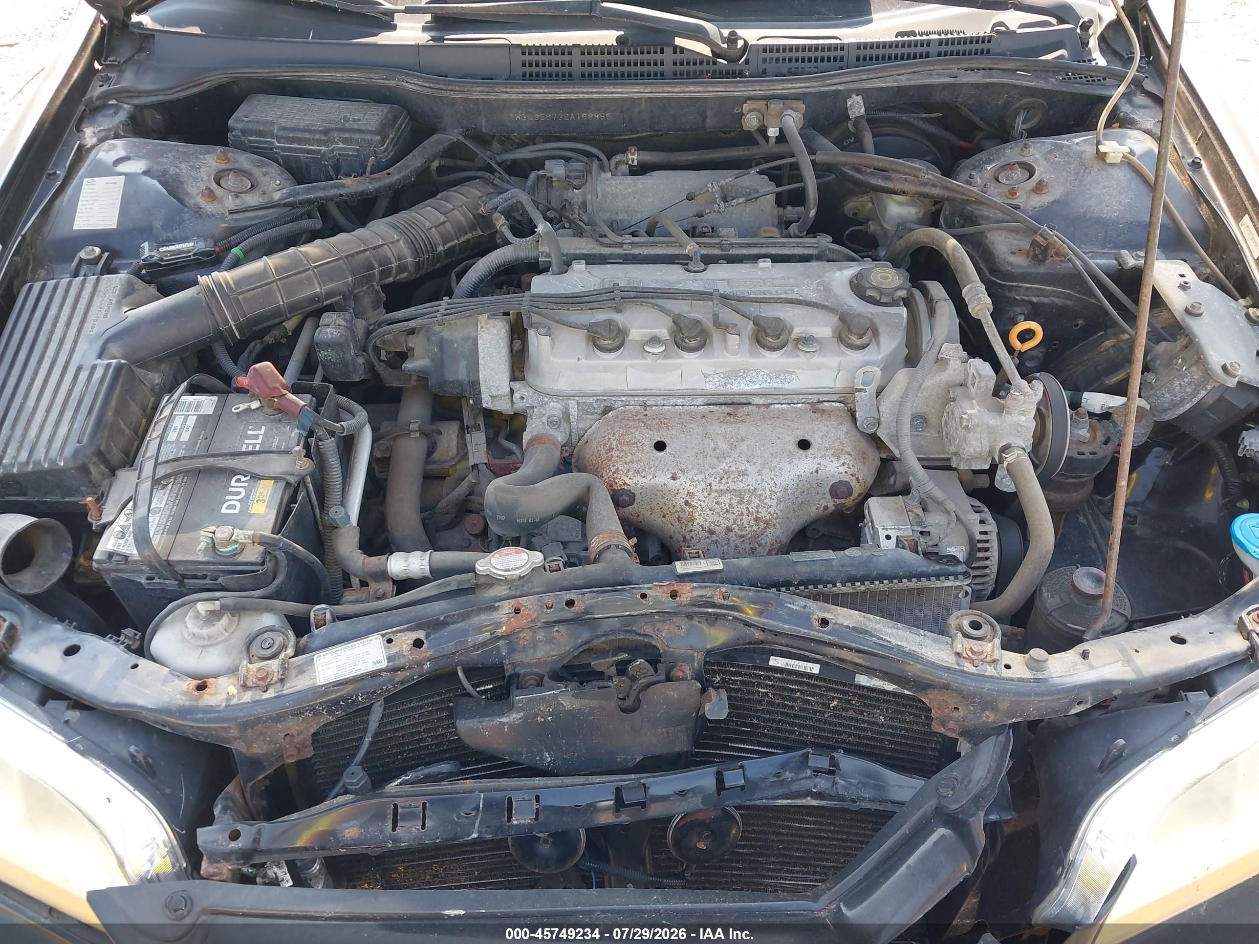 2002 Honda Accord 2.3 Se Black vin: 1HGCG56732A168885