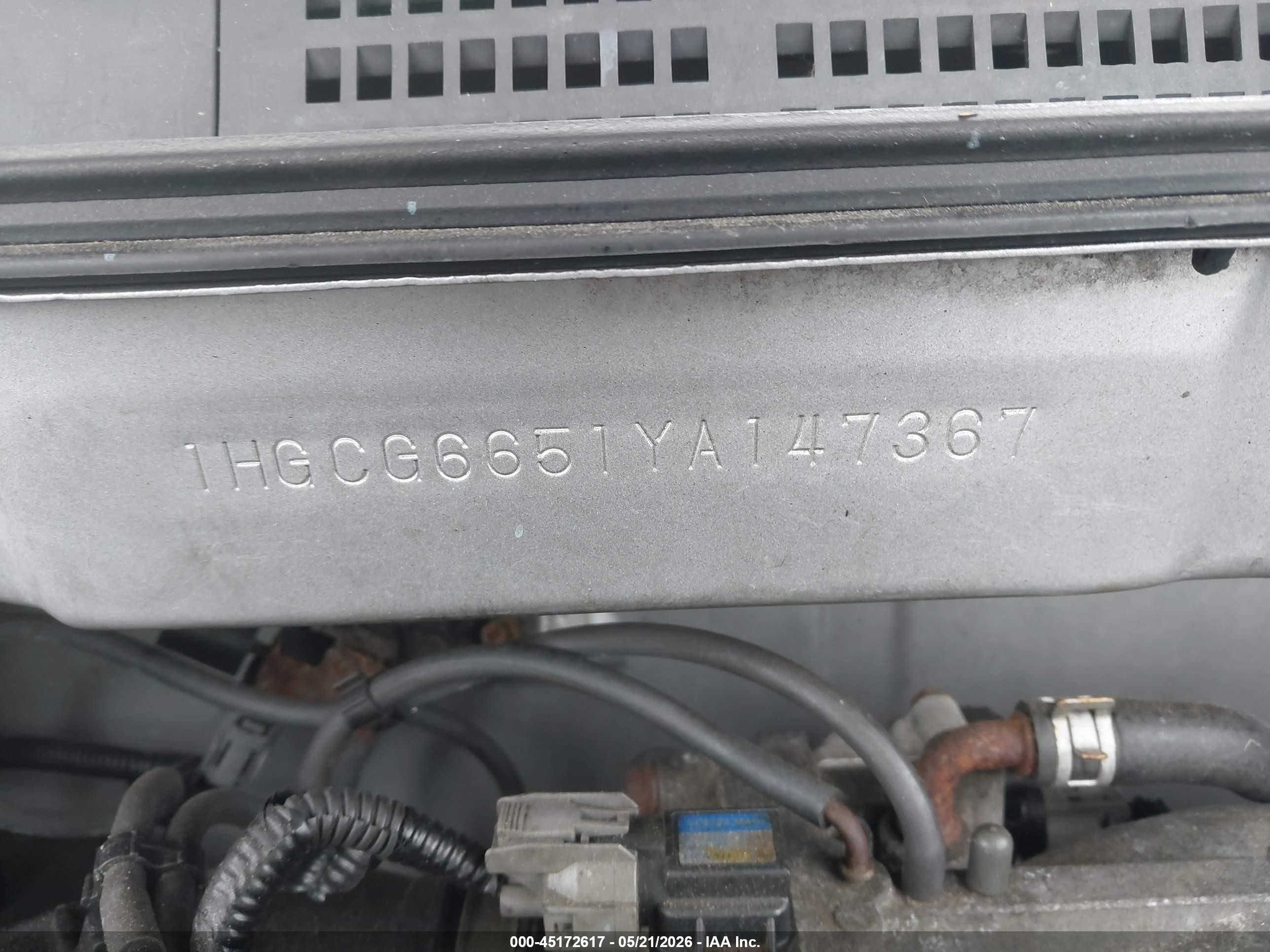 2000 Honda Accord 2.3 Lx Silver vin: 1HGCG6651YA147367