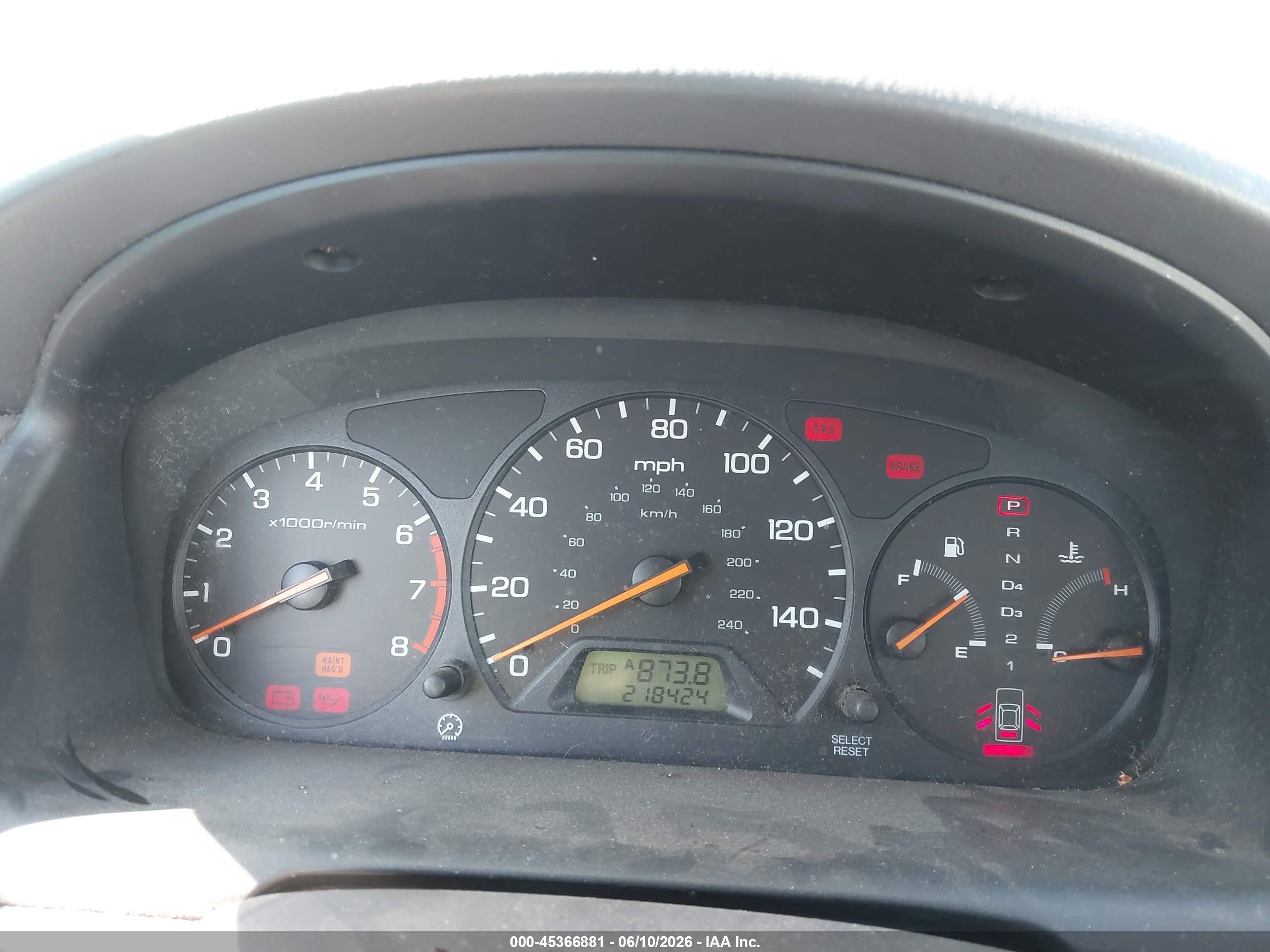 1998 Honda Accord Ex Фиолетовый vin: 1HGCG6678WA267908