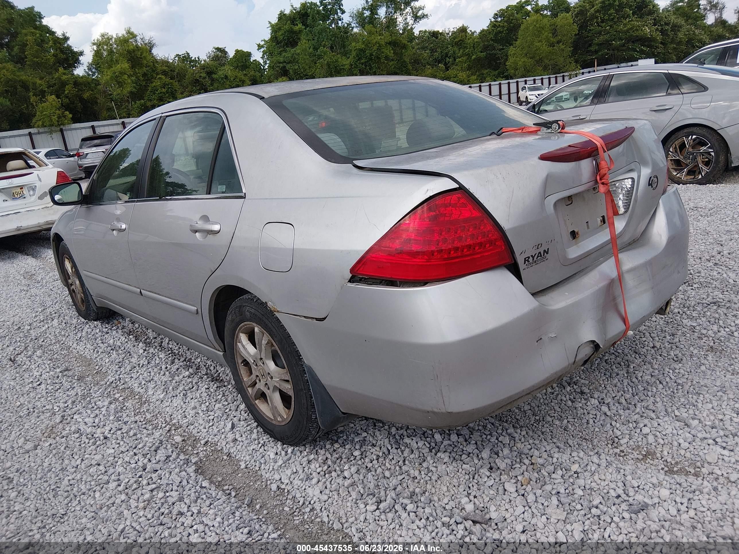 2007 Honda Accord 2.4 Se Silver vin: 1HGCM55377A146533