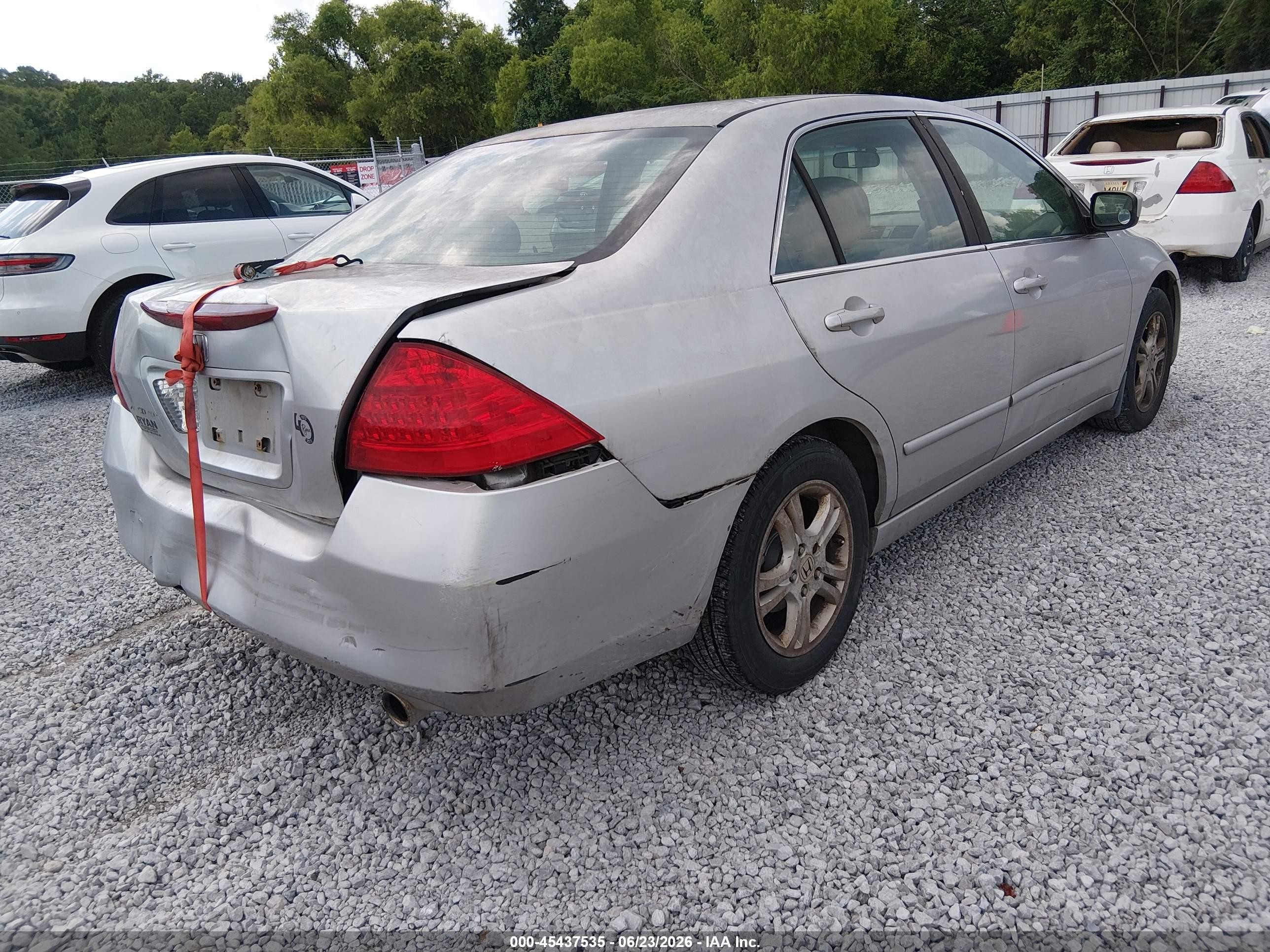2007 Honda Accord 2.4 Se Silver vin: 1HGCM55377A146533