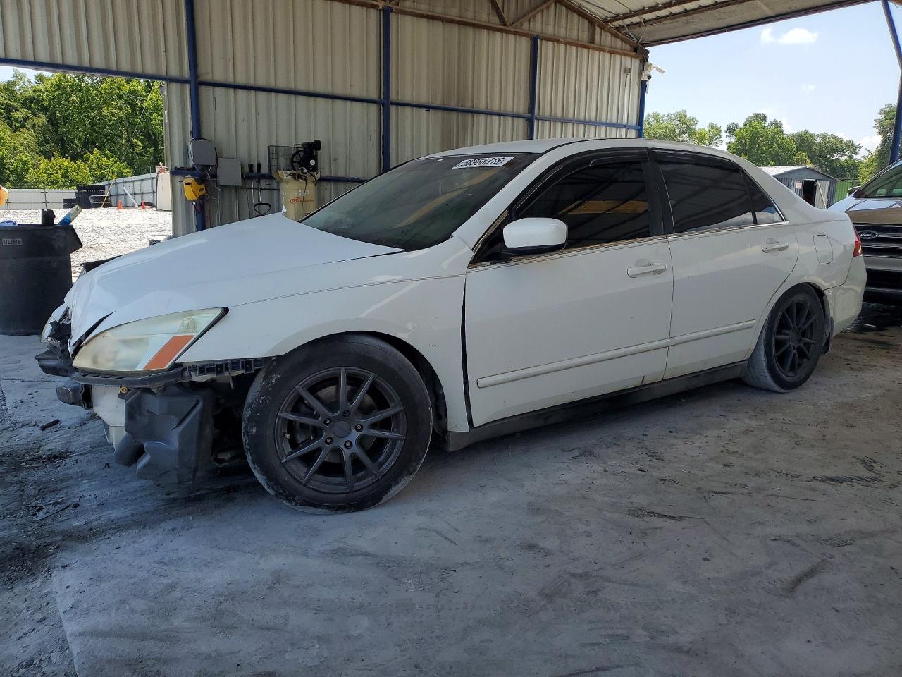 2006 Honda Accord Lx White vin: 1HGCM55406A002362