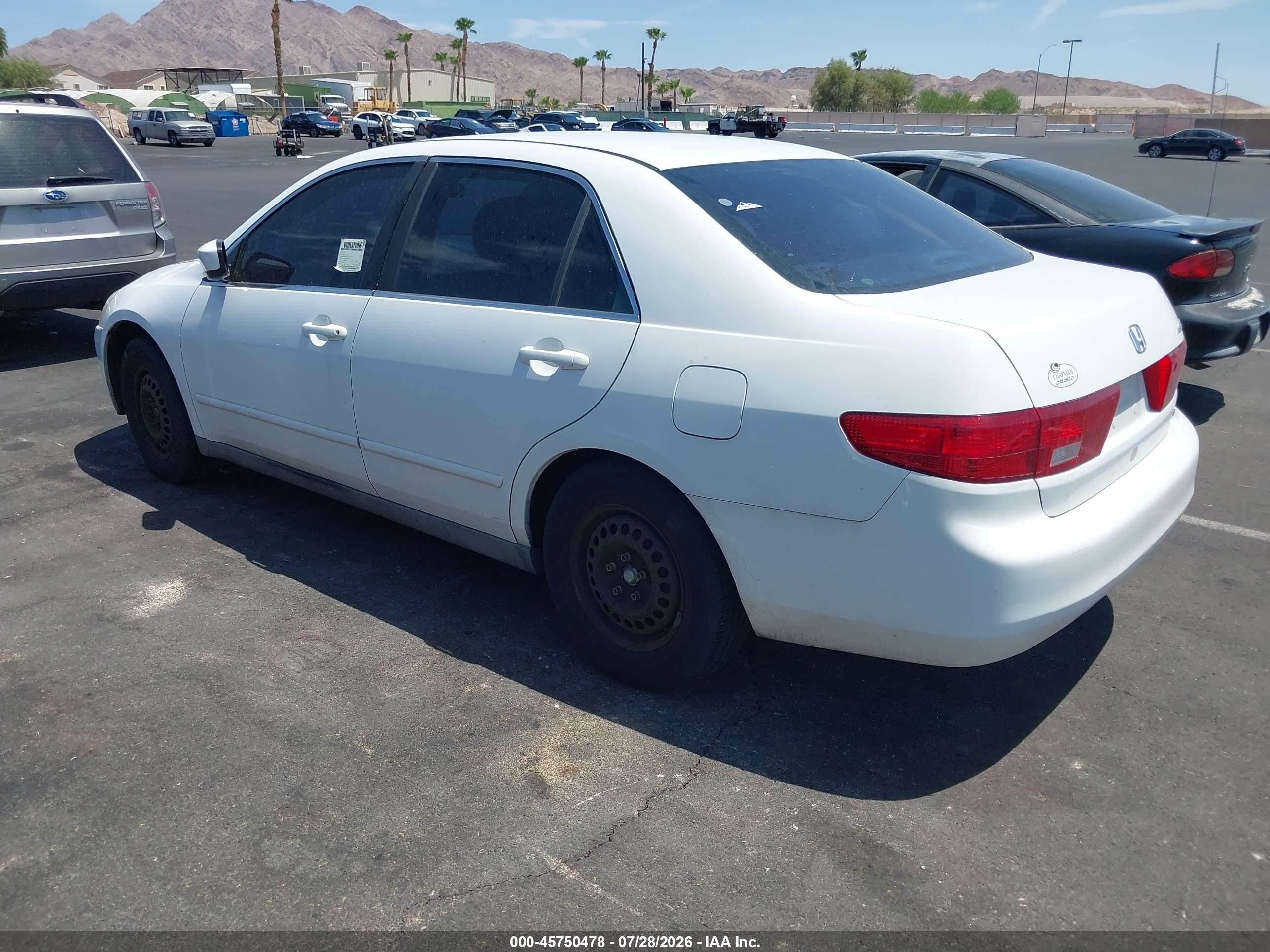 2005 Honda Accord 2.4 Lx White vin: 1HGCM55455A123564