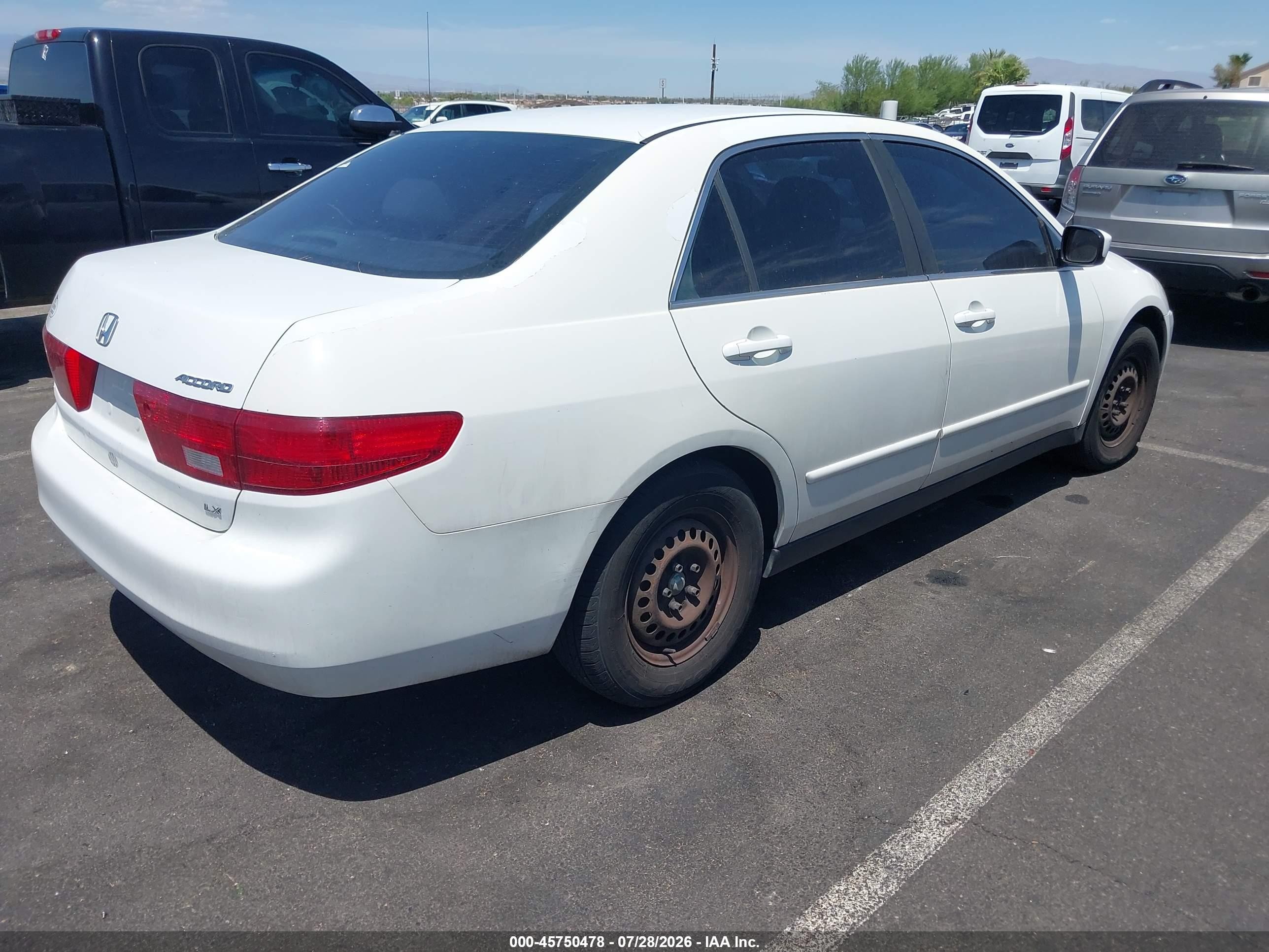 2005 Honda Accord 2.4 Lx White vin: 1HGCM55455A123564