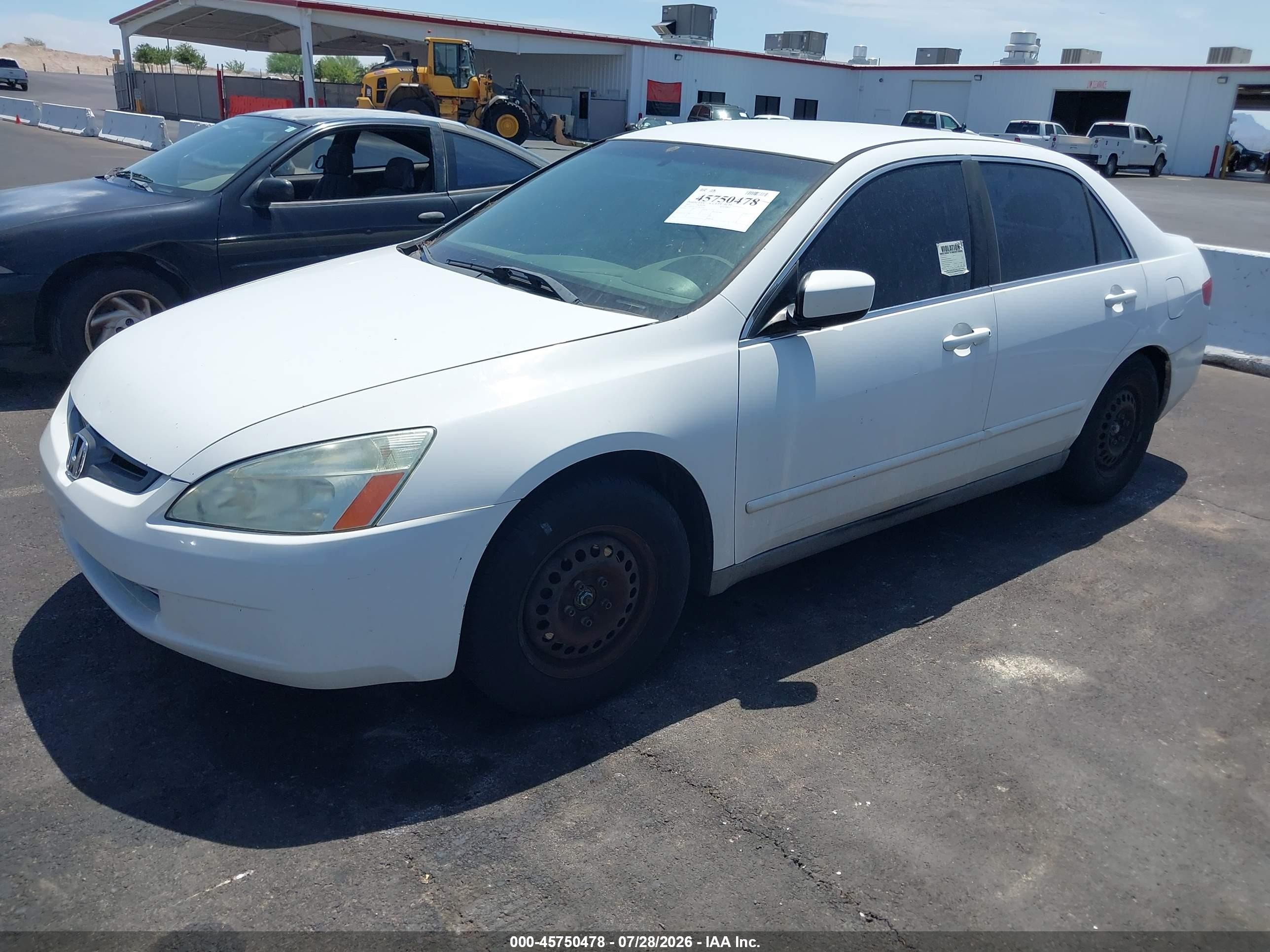 2005 Honda Accord 2.4 Lx White vin: 1HGCM55455A123564