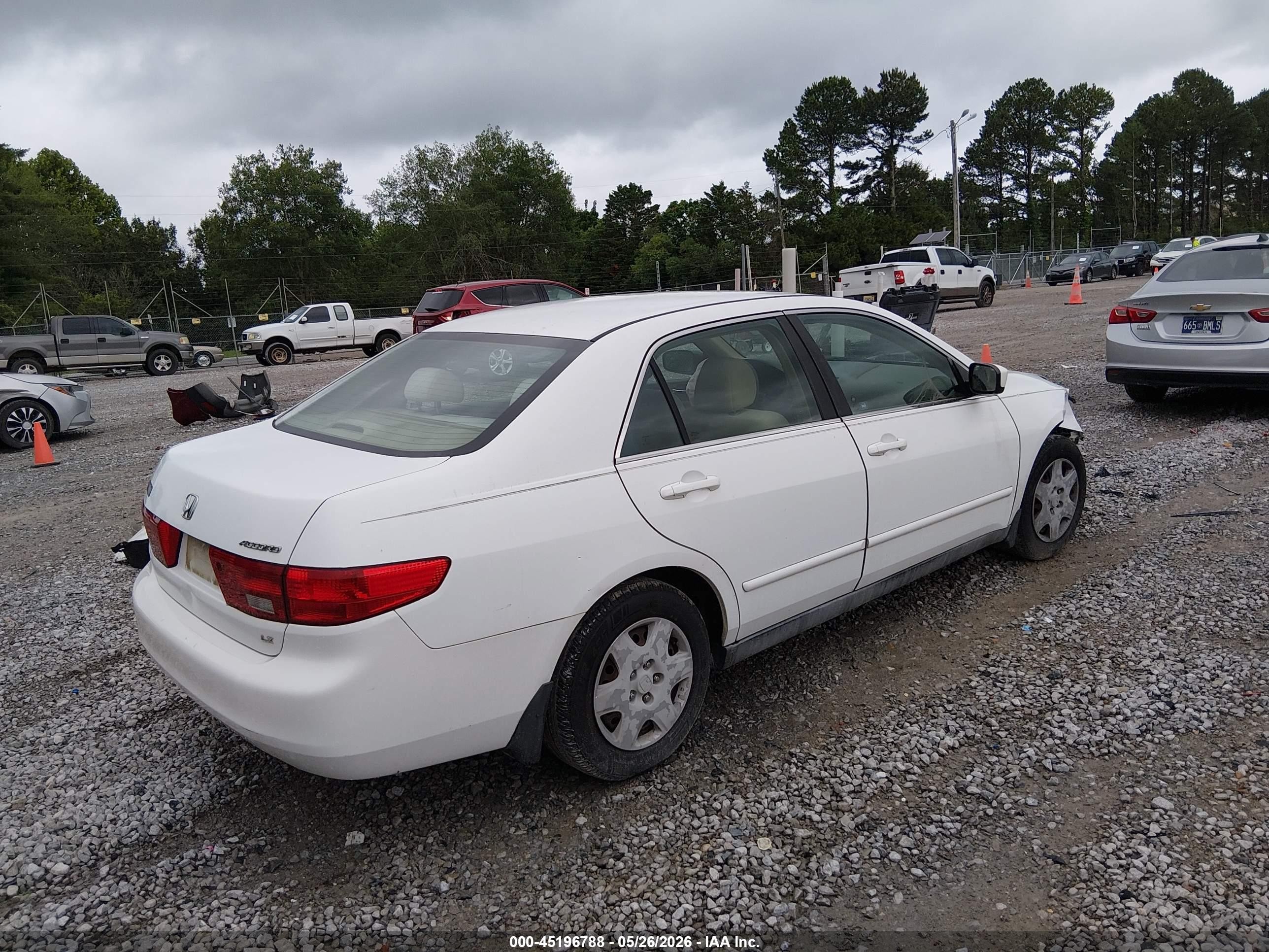 2005 Honda Accord 2.4 Lx Белый vin: 1HGCM55475A160292