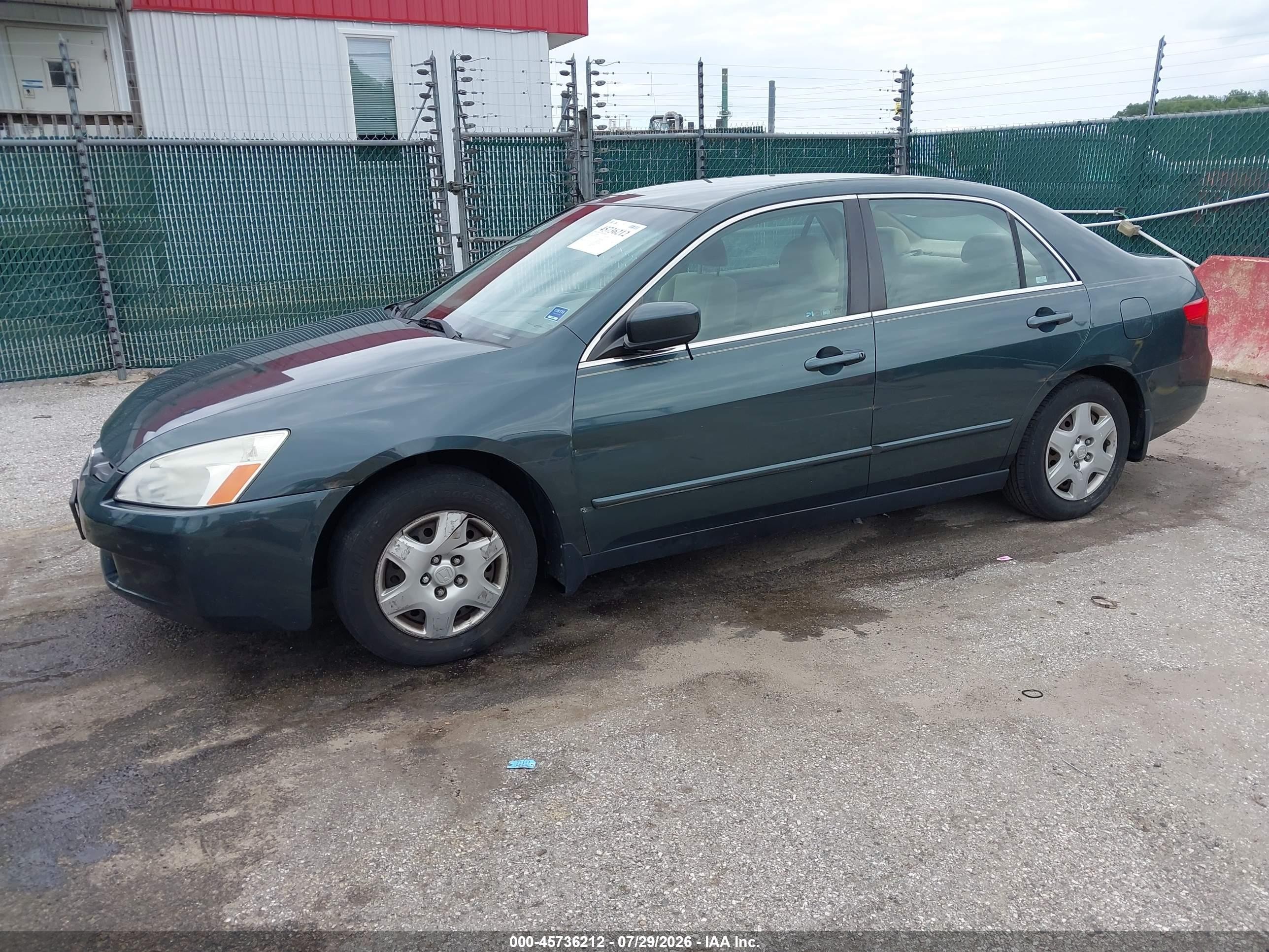 2005 Honda Accord 2.4 Lx Green vin: 1HGCM554X5A145270