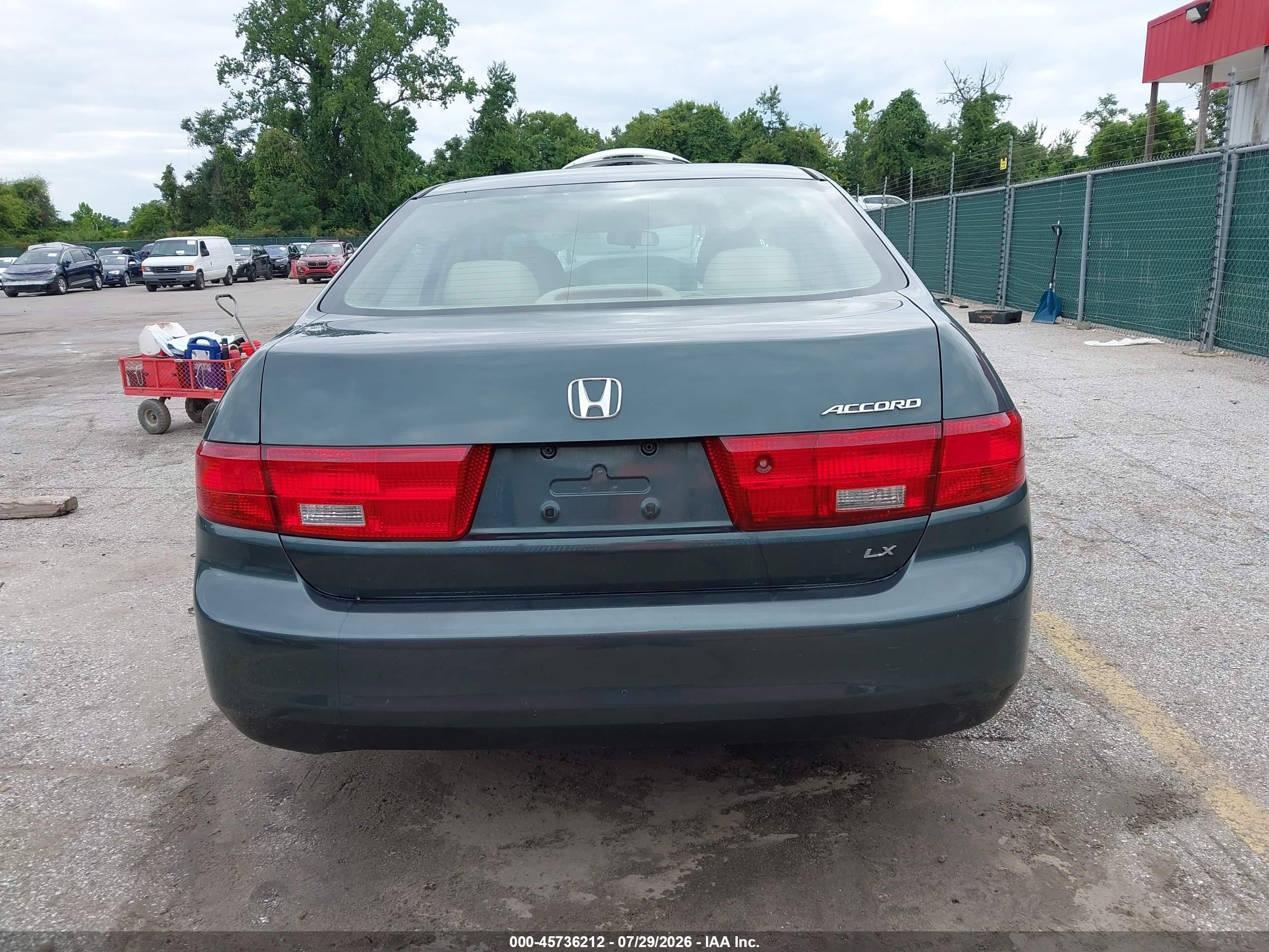 2005 Honda Accord 2.4 Lx Green vin: 1HGCM554X5A145270