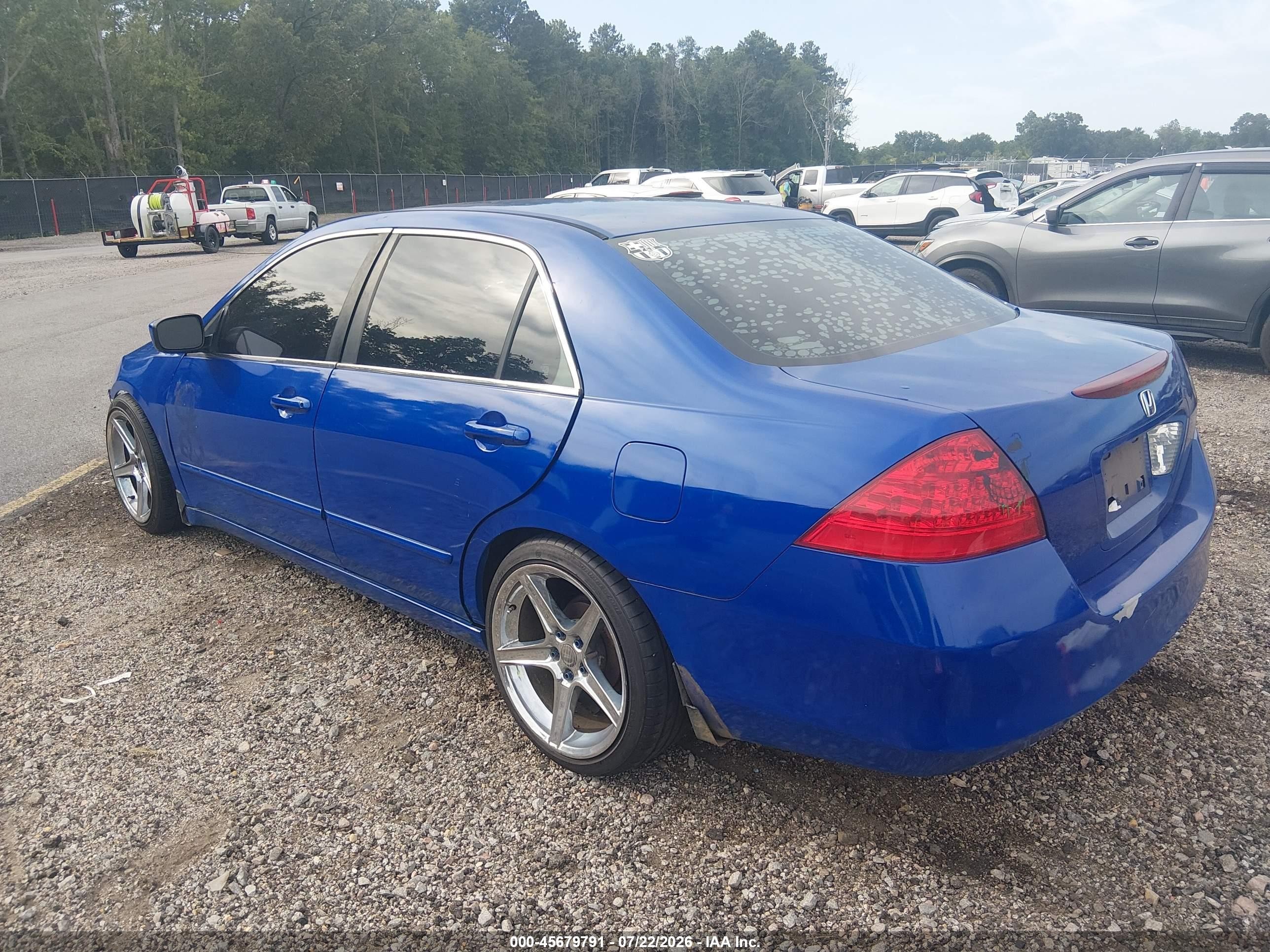 2007 Honda Accord 2.4 Lx Blue vin: 1HGCM554X7A066068