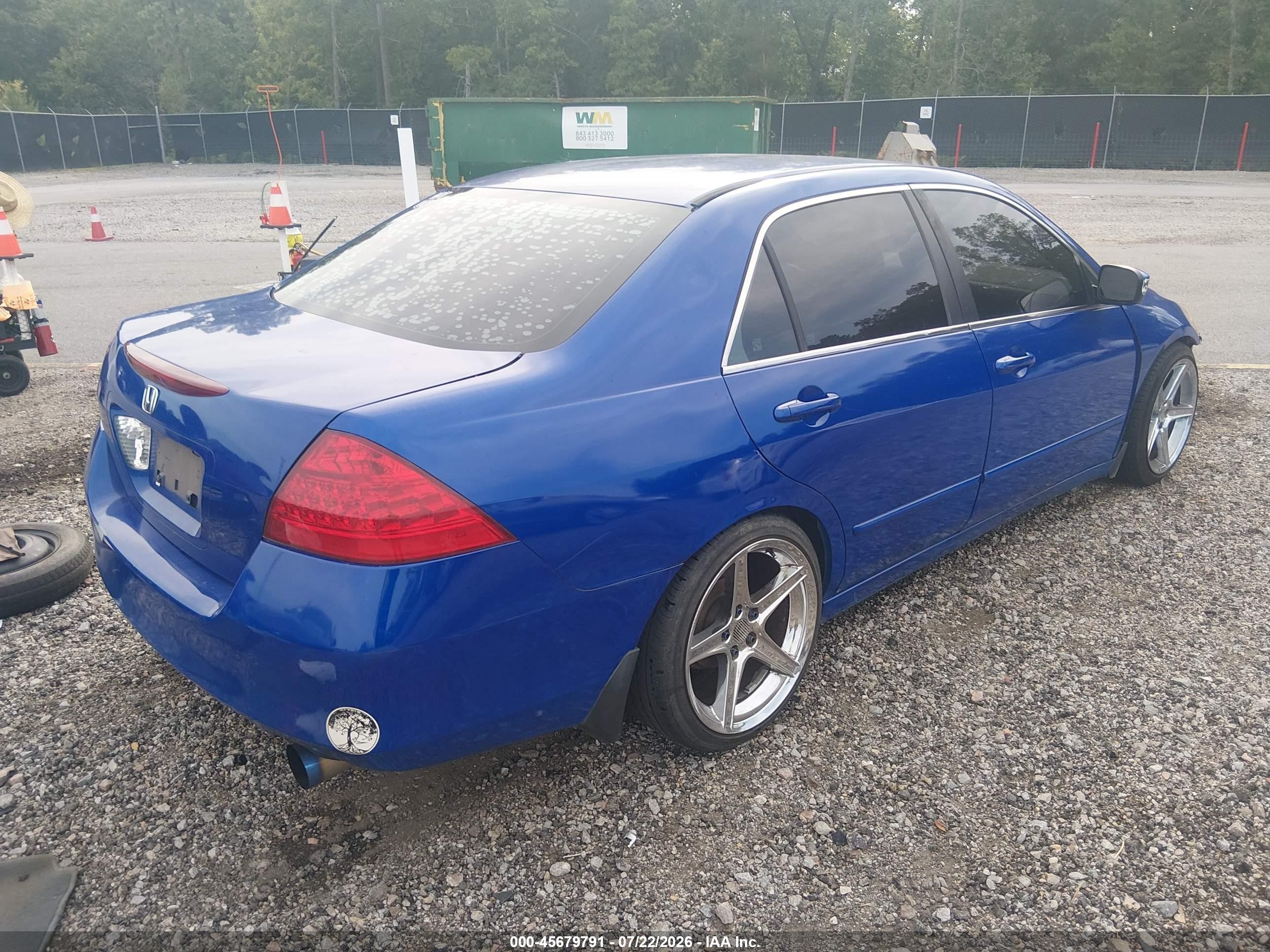 2007 Honda Accord 2.4 Lx Blue vin: 1HGCM554X7A066068